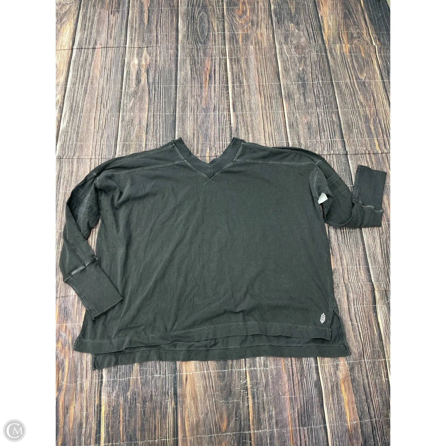 Athletic Top Long Sleeve Crewneck By Free People In Grey, Size: L