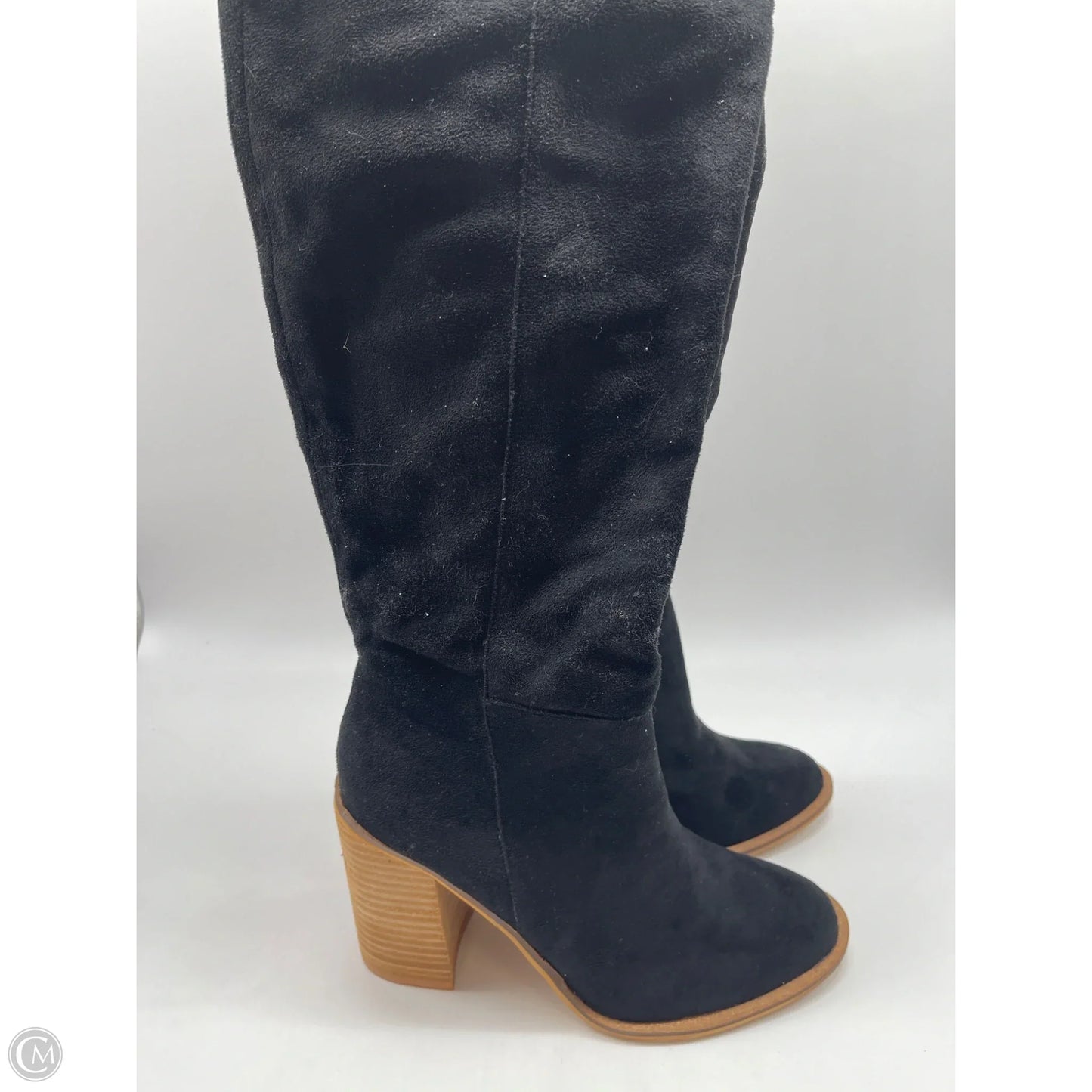 Boots Knee Heels By Clothes Mentor In Black, Size: 6.5