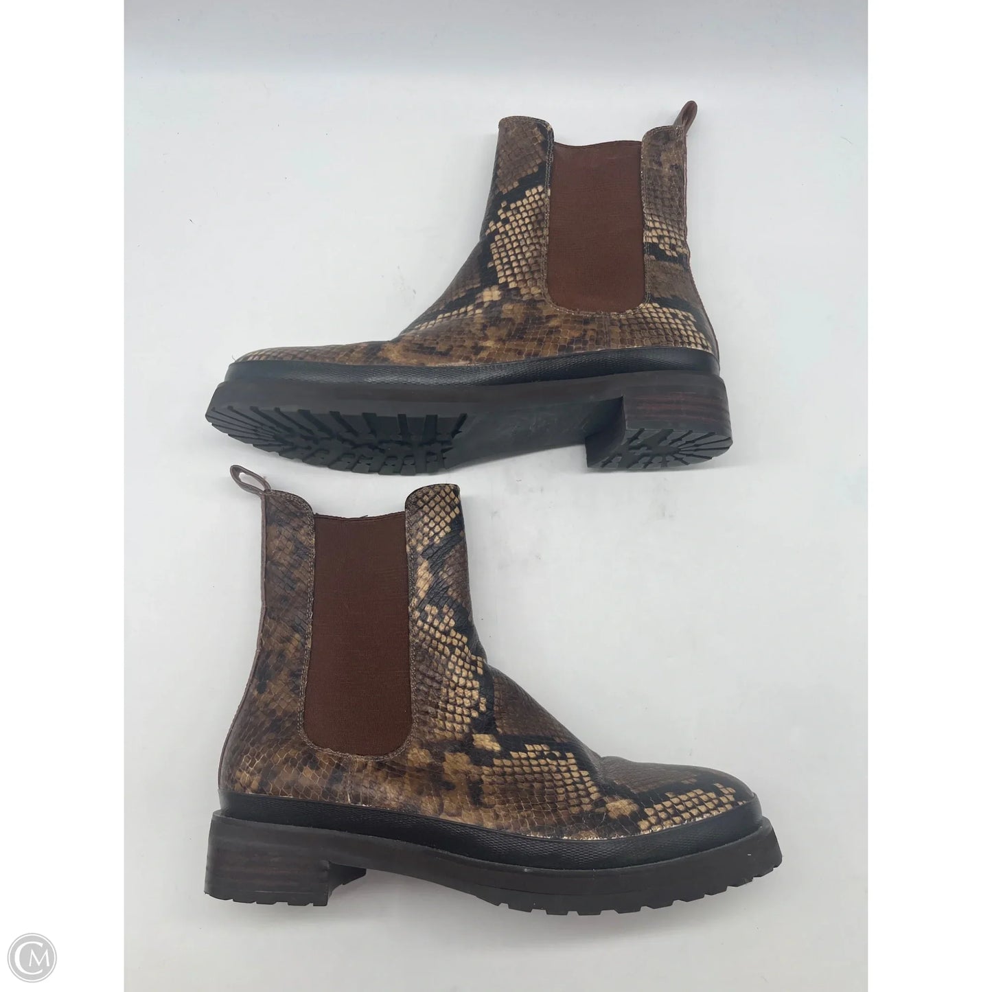 Boots Ankle Flats By Aerosoles In Snakeskin Print, Size: 10