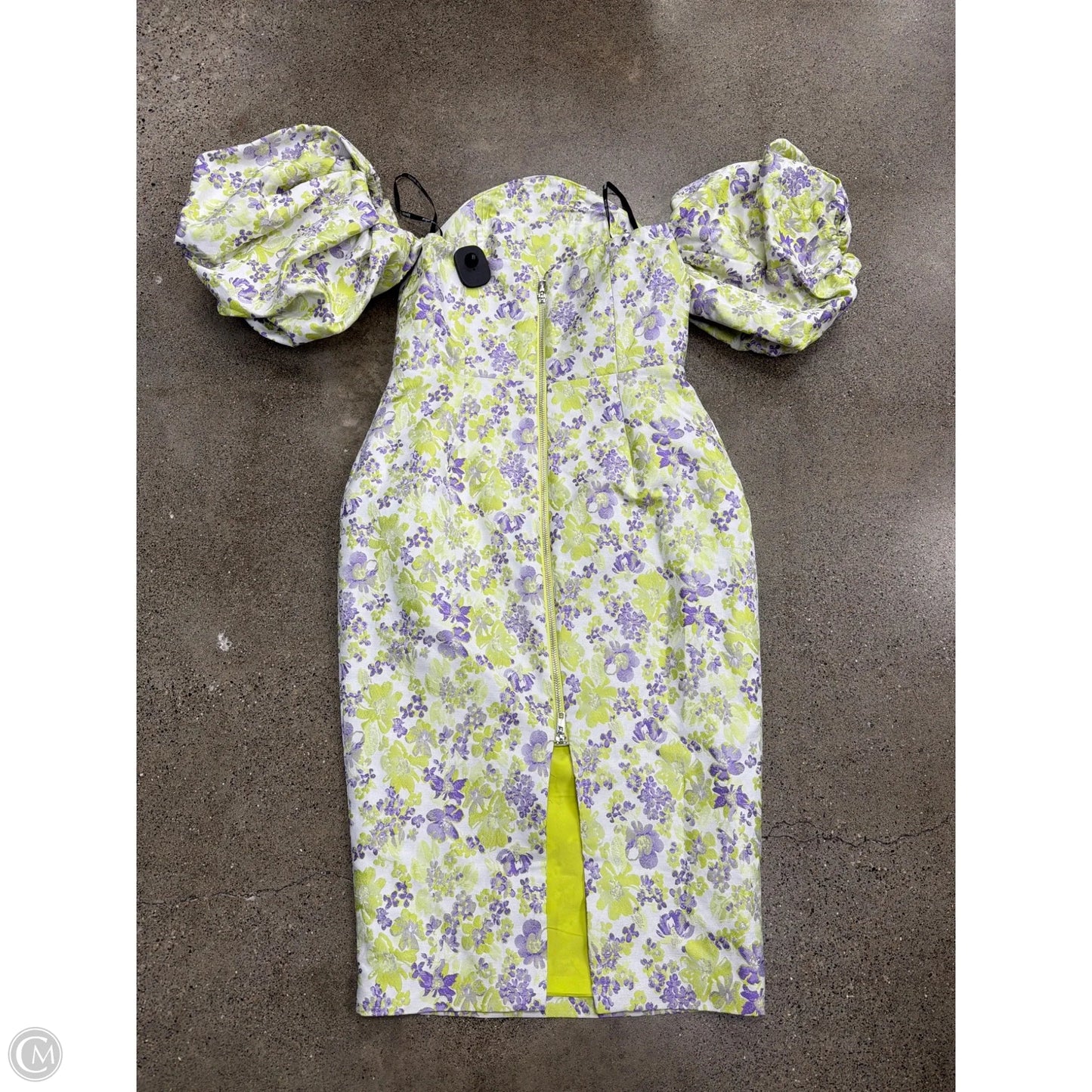 Dress Party Midi By Cmb In Green & Purple, Size: 6