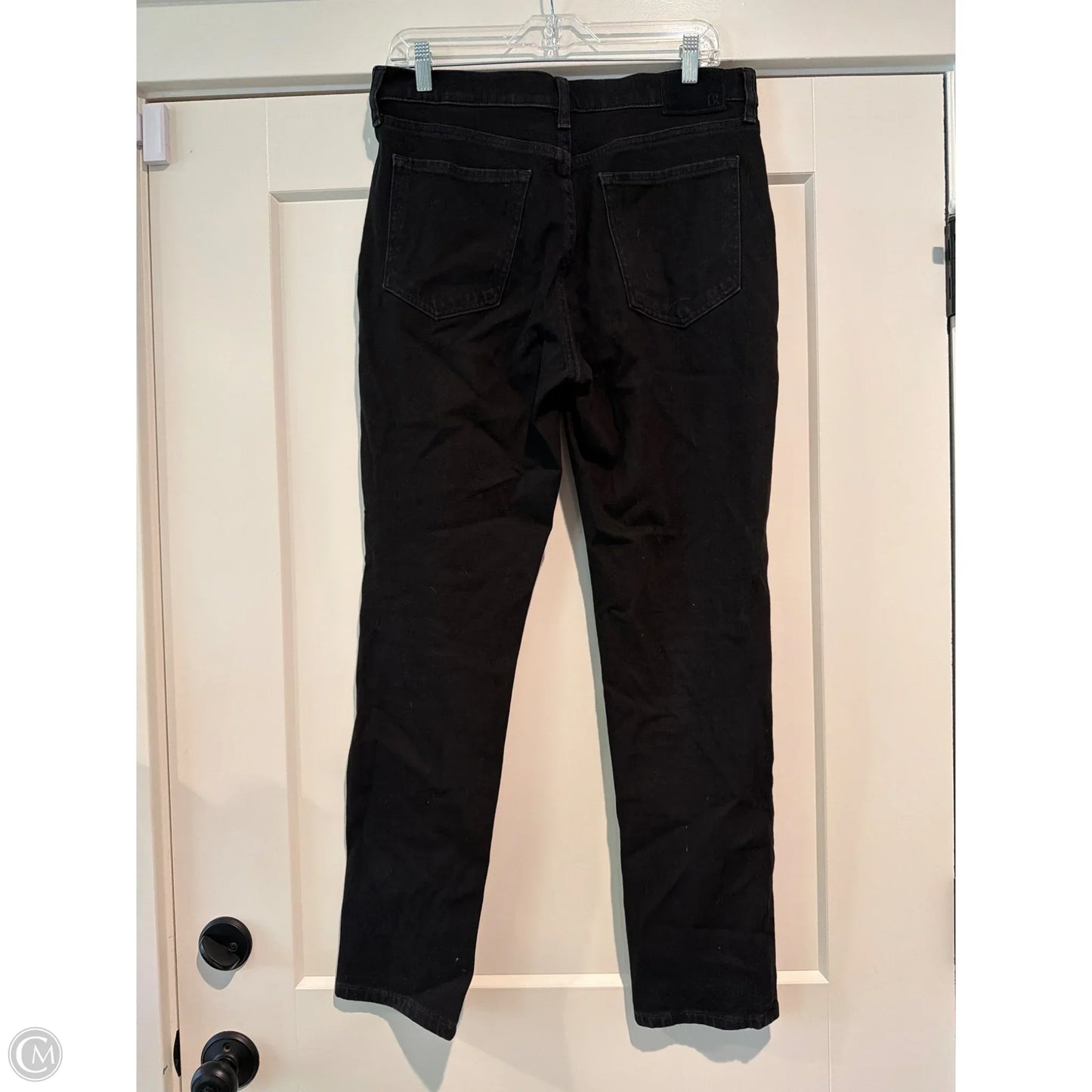 Jeans Straight By Banana Republic In Black Denim, Size: 12l