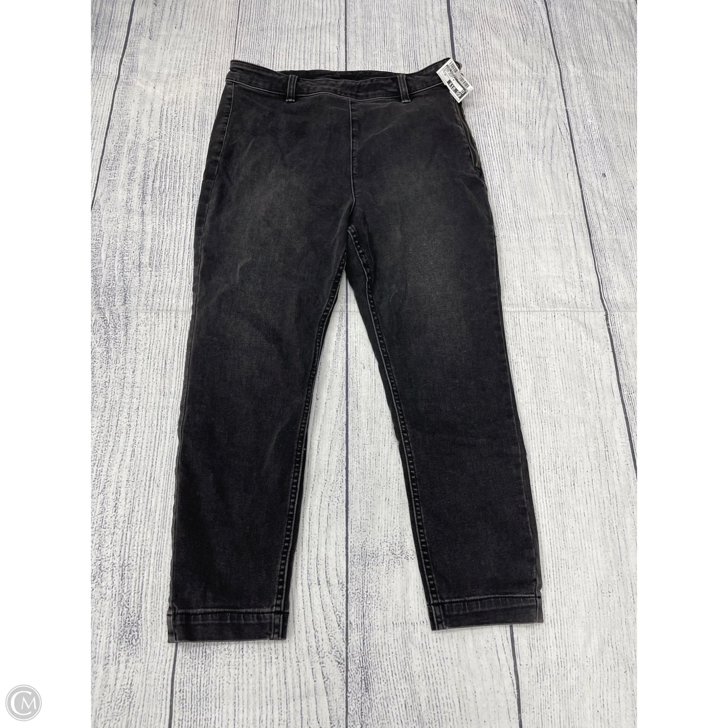 Jeans Skinny By Free People In Black Denim, Size: 10