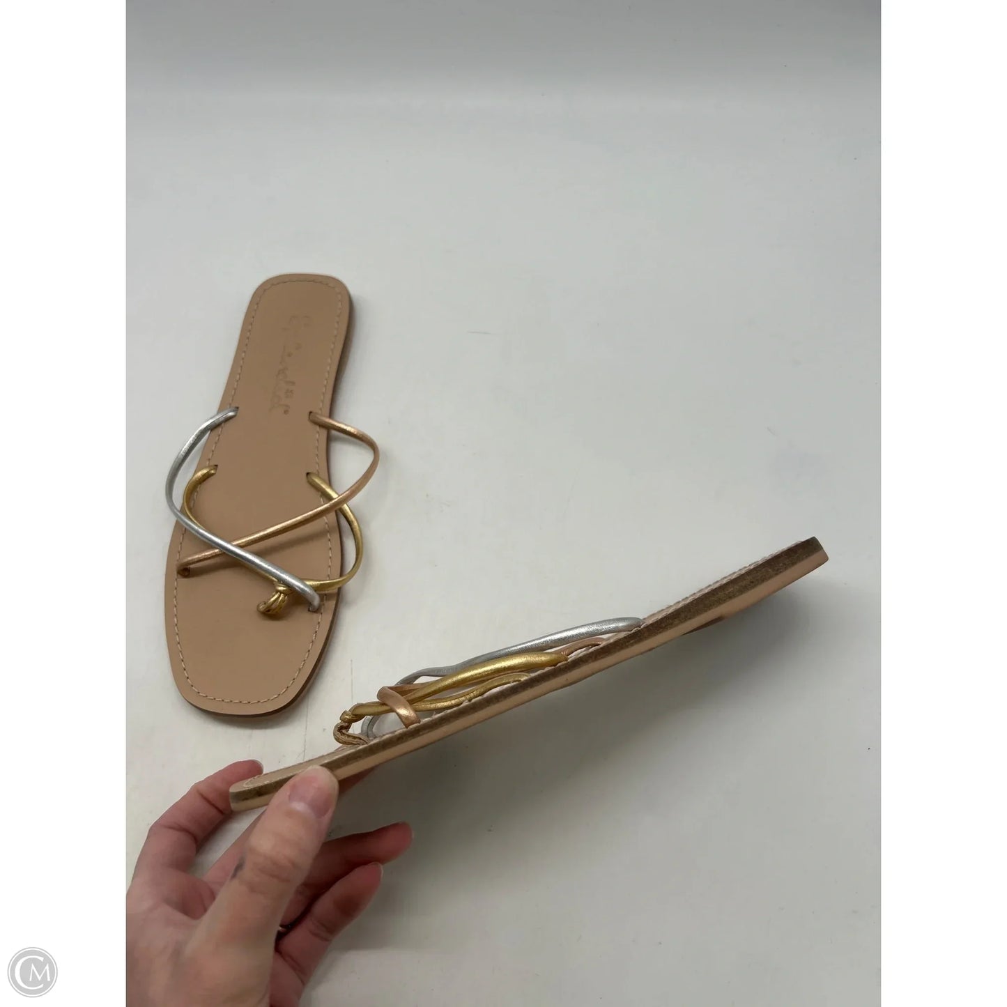 Sandals Flats By Splendid In Gold & Silver, Size: 6