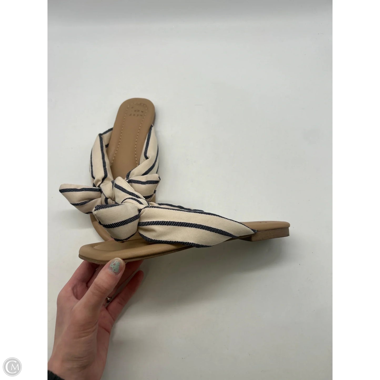 Sandals Flats By A New Day In Blue & Cream, Size: 7