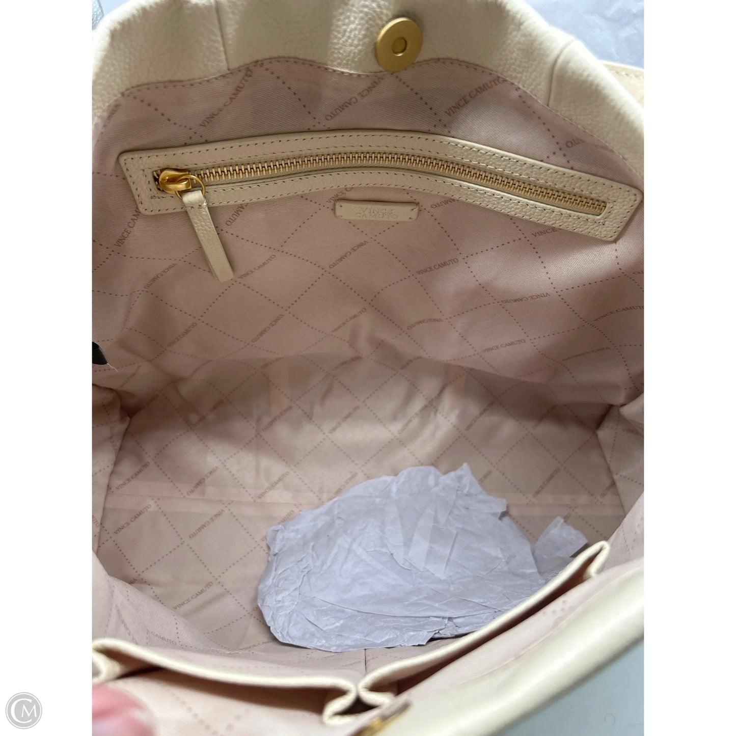 Handbag Leather By Vince Camuto, Size: Large