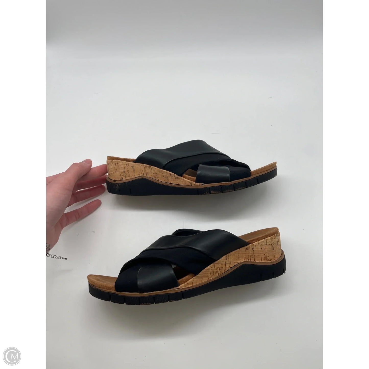 Sandals Heels Wedge By Bare Traps In Black, Size: 8.5