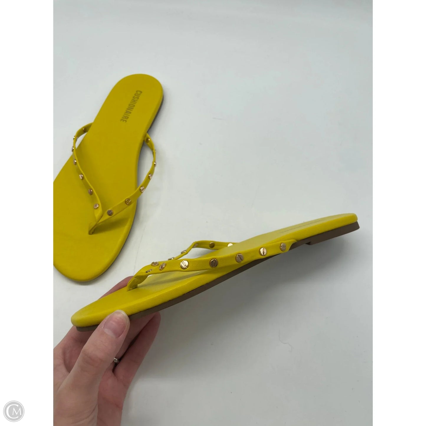 Sandals Flip Flops By Cushionaire In Yellow, Size: 8