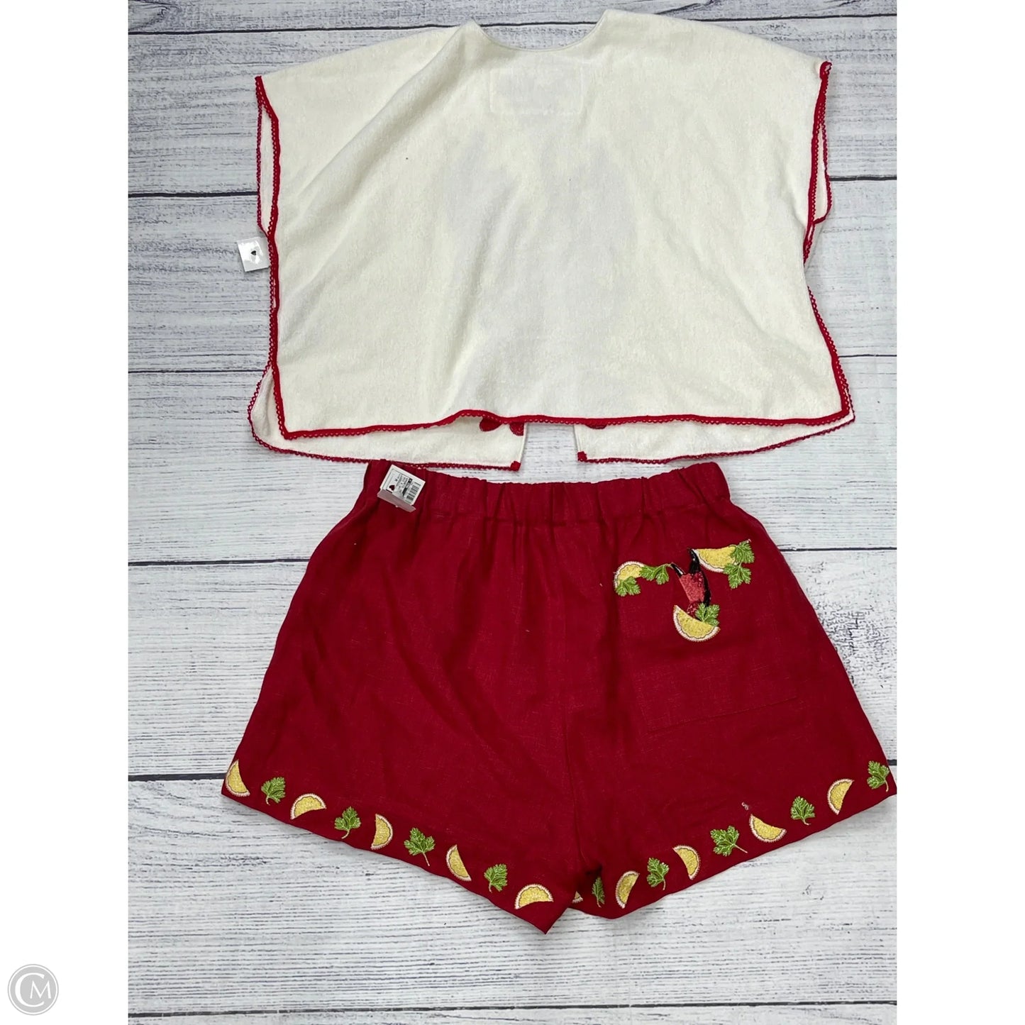 Shorts Set By Cmb In Red & White, Size: M