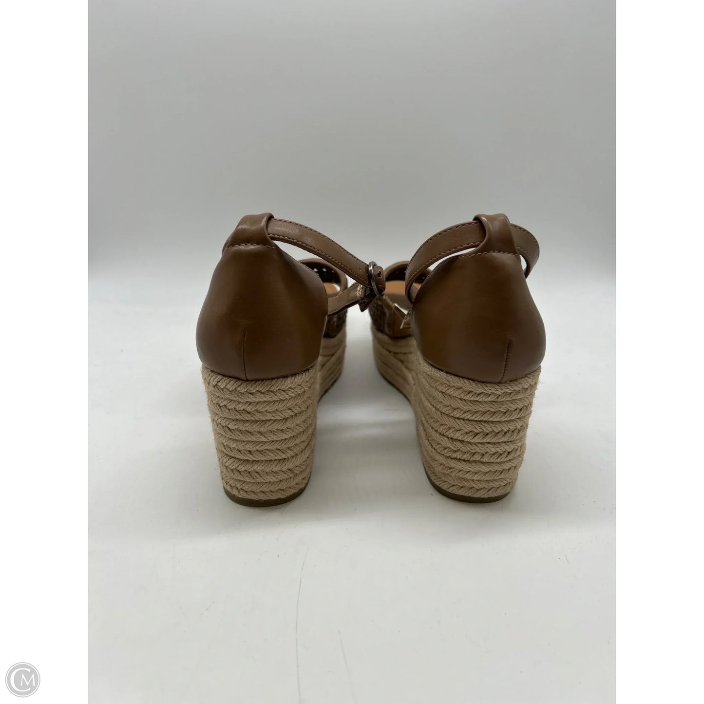 Shoes Heels Wedge By Ana In Brown, Size: 9