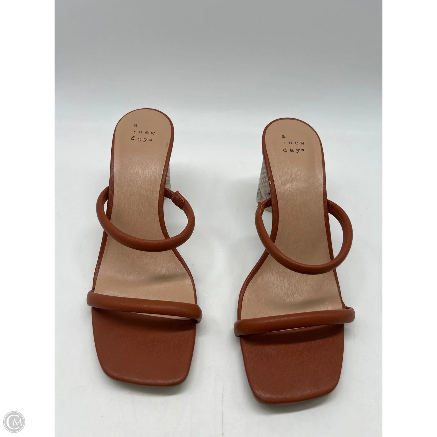 Sandals Heels Block By A New Day In Brown, Size: 8