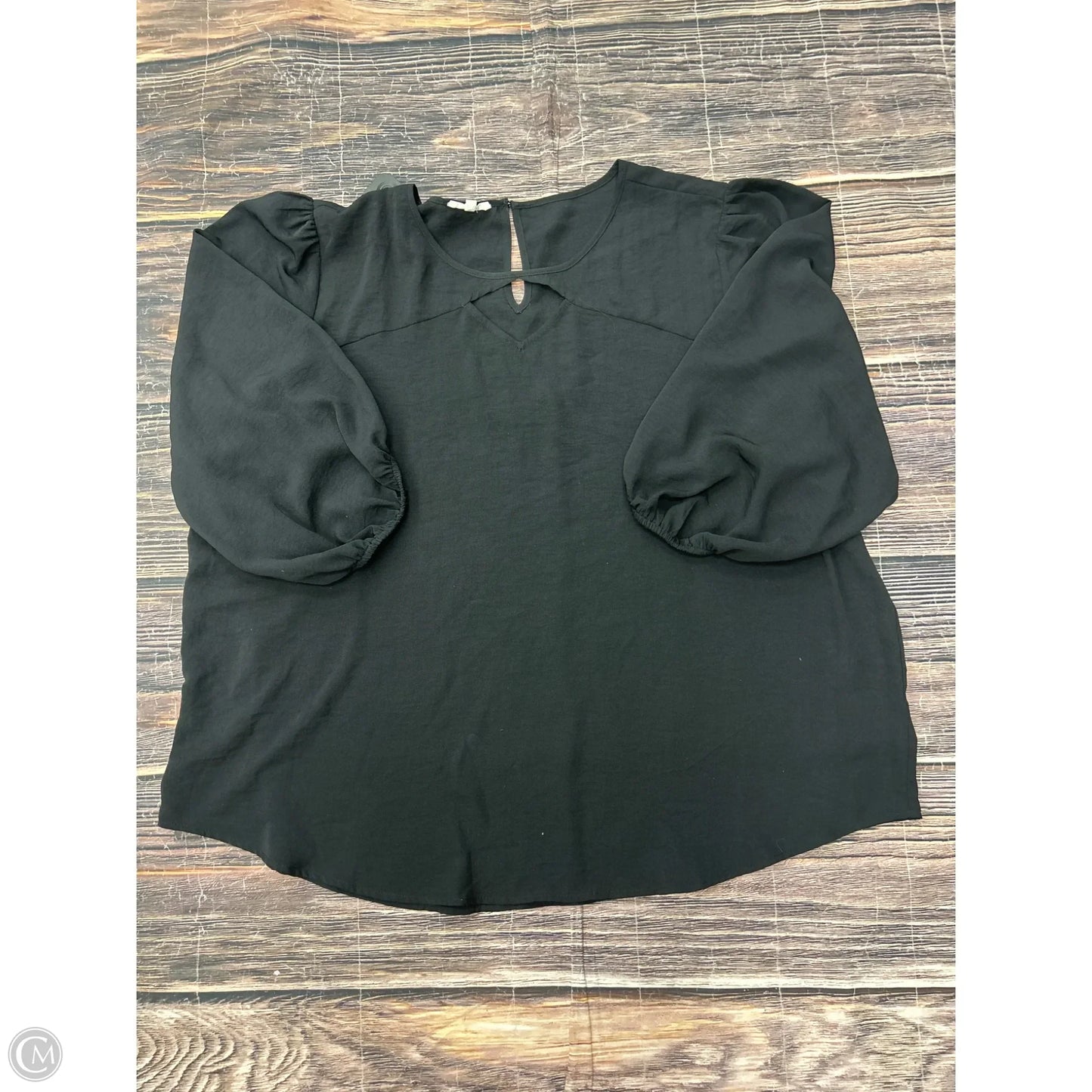 Top 3/4 Sleeve By Maurices In Black, Size: 2x