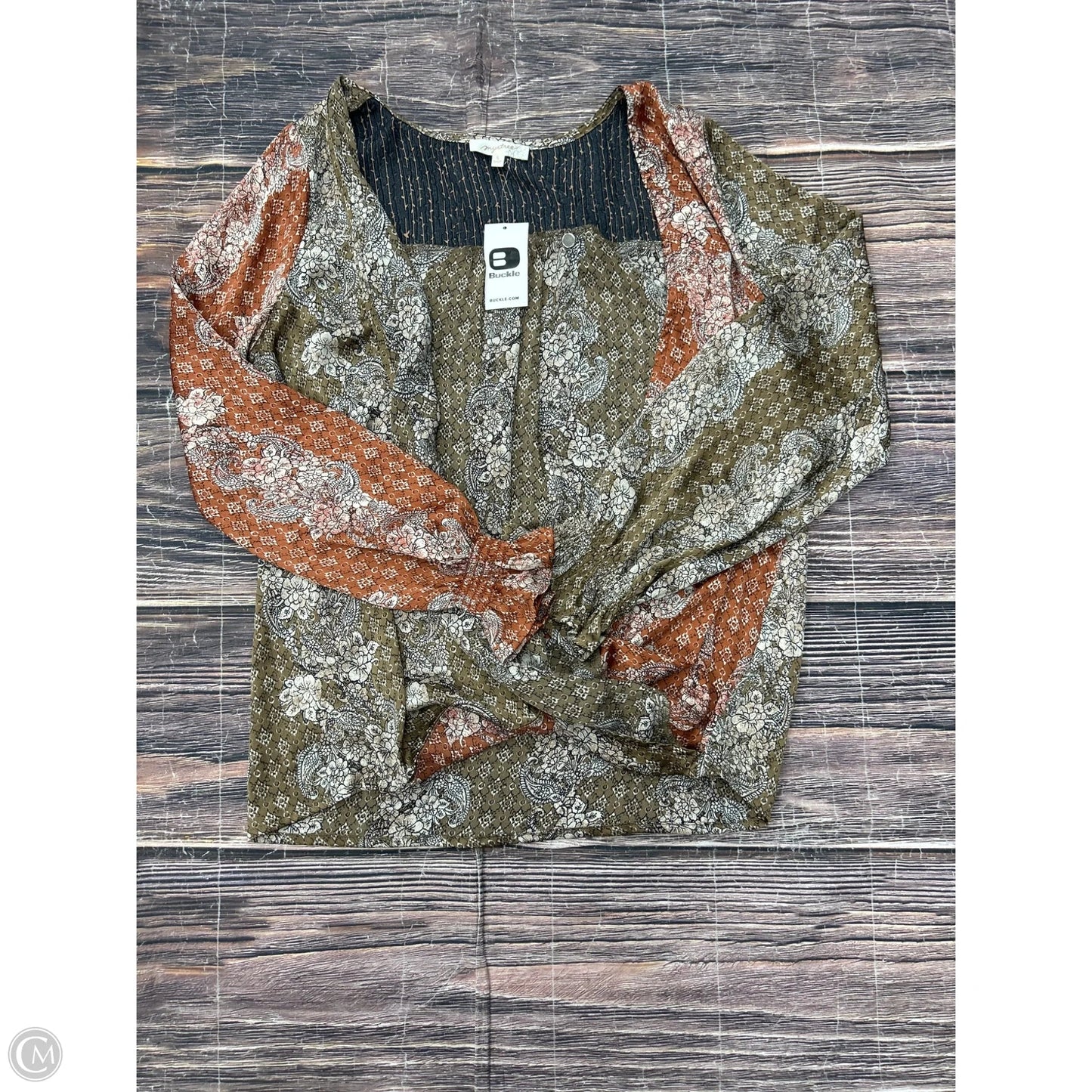 Top Long Sleeve By Mystree In Green, Size: S