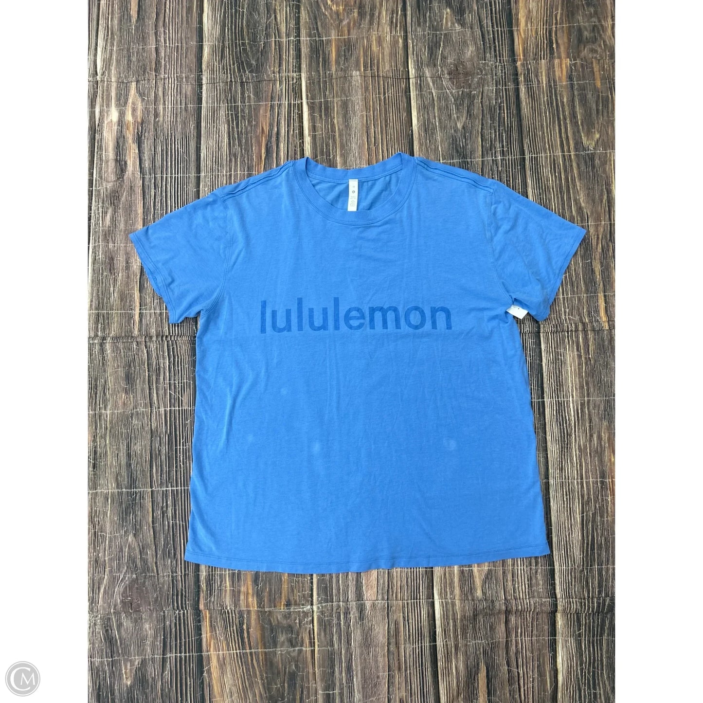 Athletic Top Short Sleeve By Lululemon In Blue, Size: 10