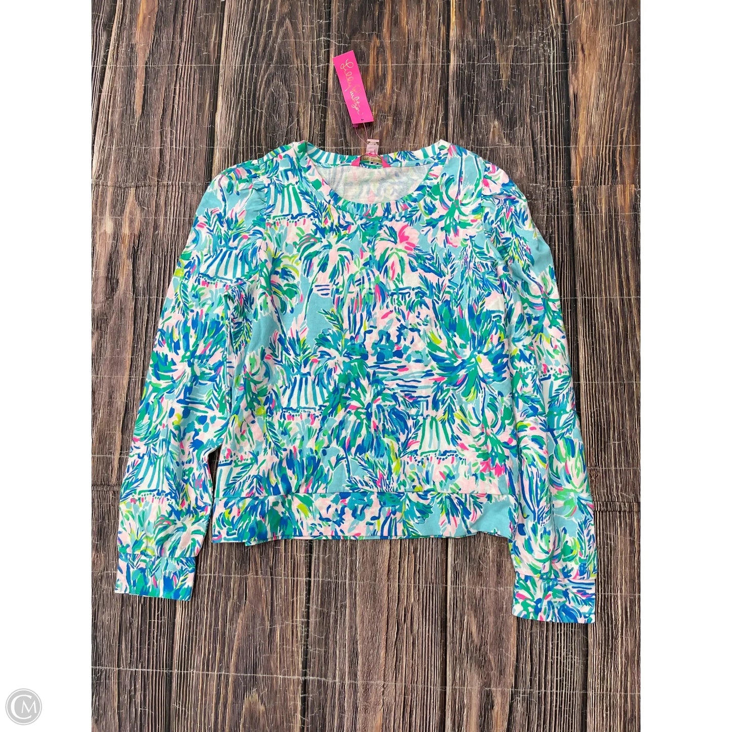 Top Long Sleeve Designer By Lilly Pulitzer In Blue, Size: L