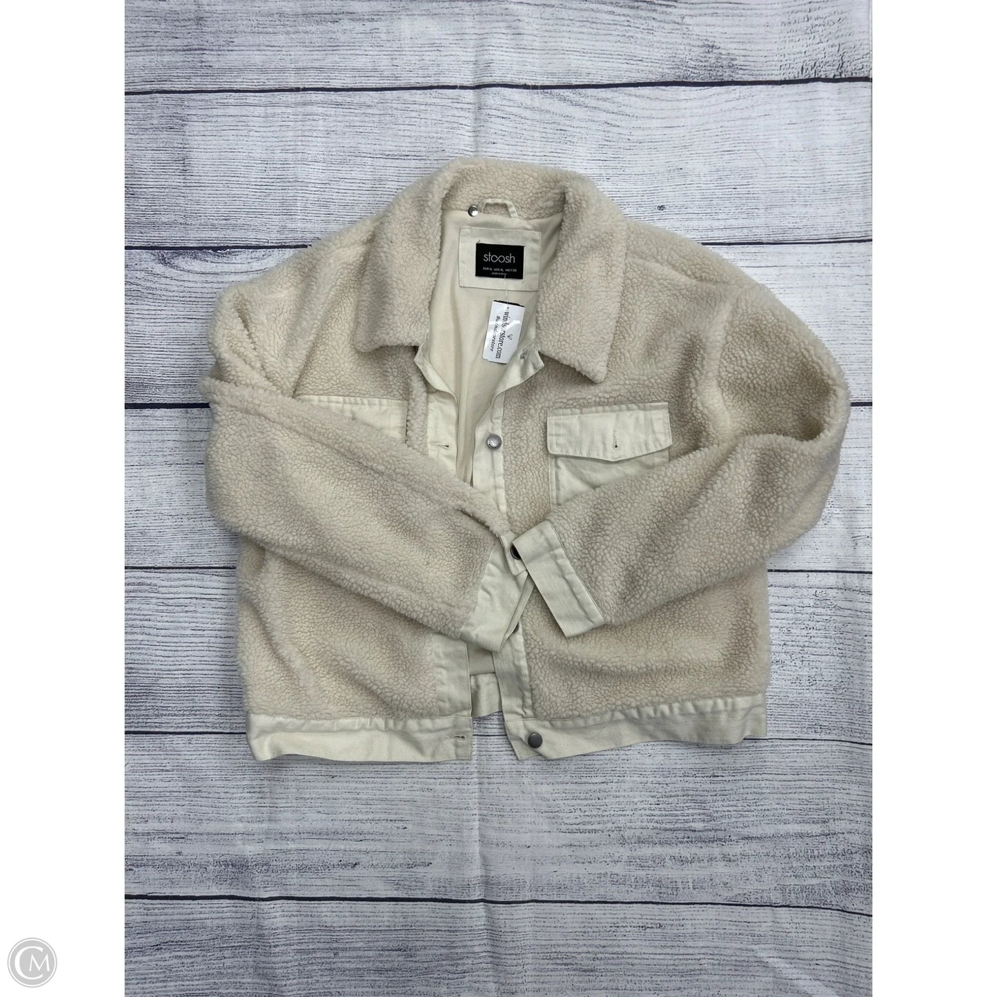Jacket Faux Fur & Sherpa By Stoosh In Ivory, Size: Xl