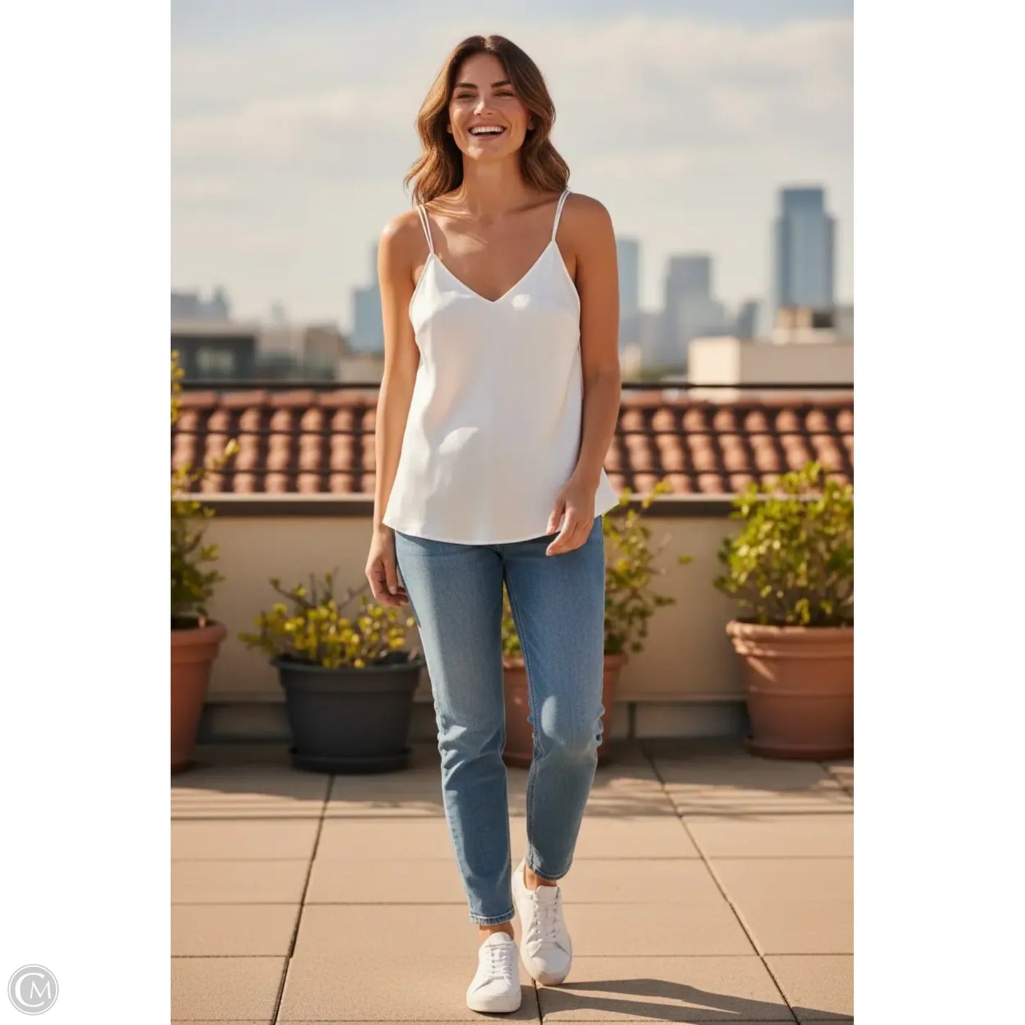 Top Sleeveless By A New Day In White, Size: L