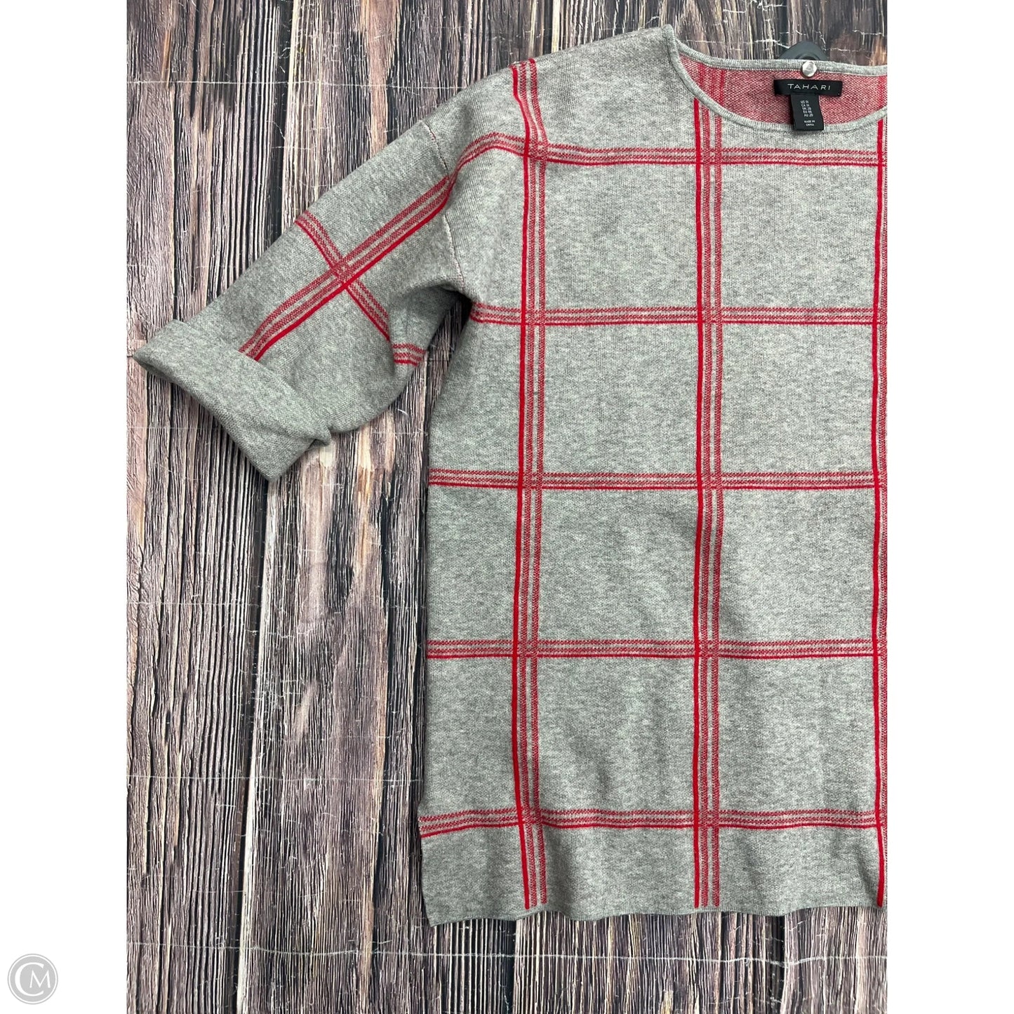 Sweater By Tahari In Grey, Size: 1x