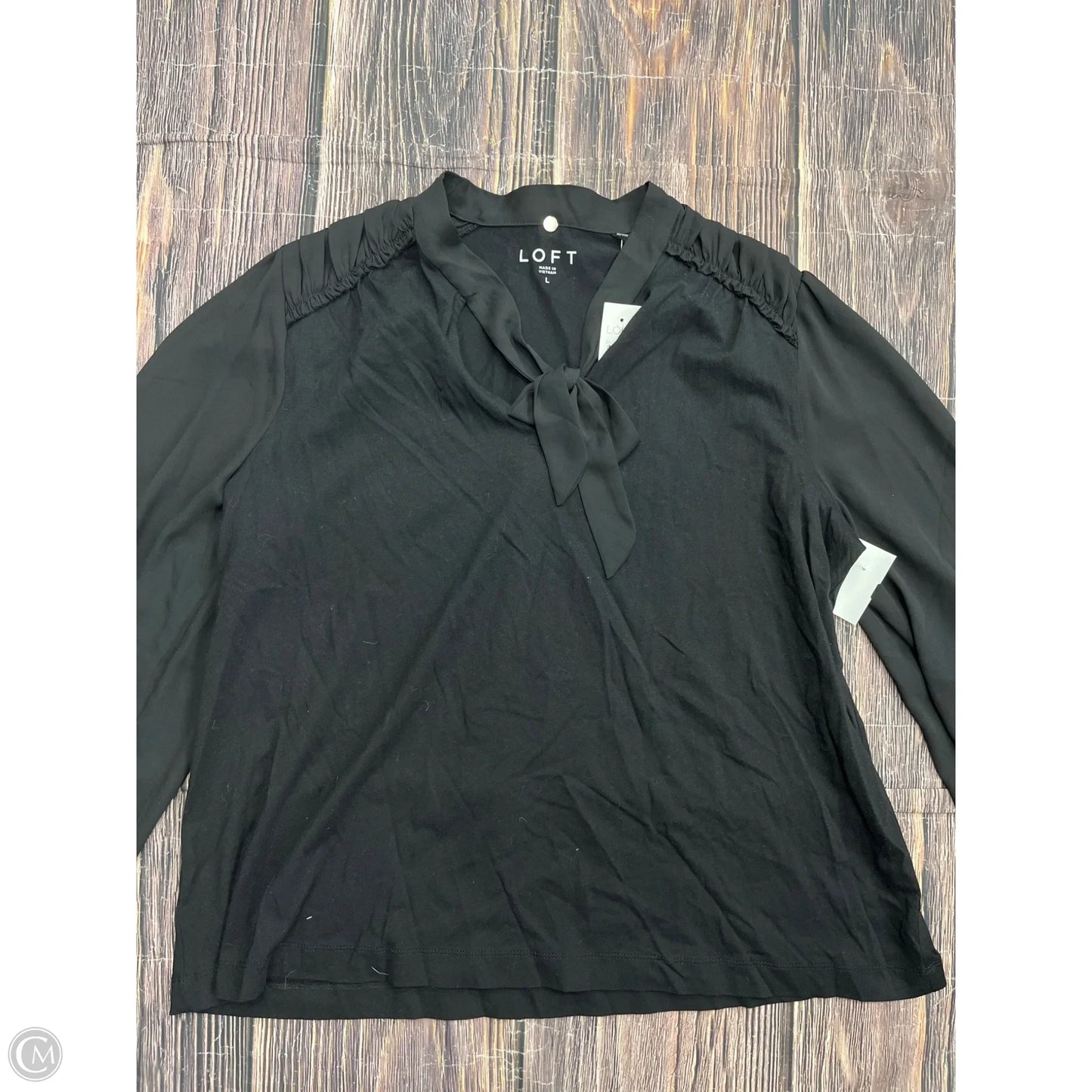 Top Long Sleeve By Loft In Black, Size: L