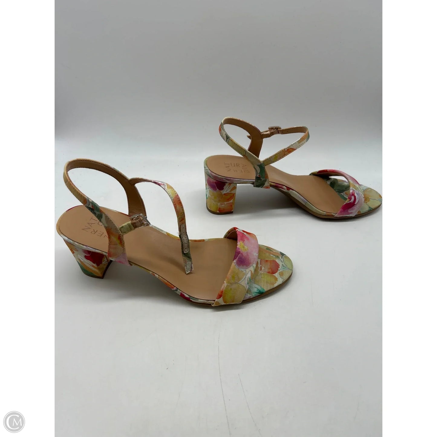 Sandals Heels Block By Naturalizer In Floral Print, Size: 11