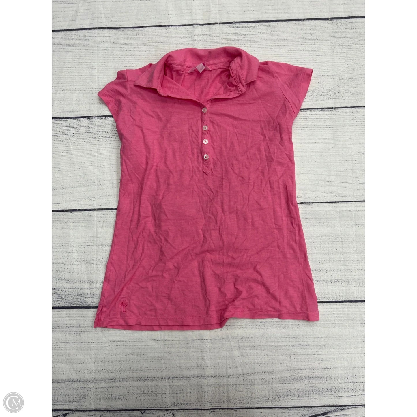 Top Short Sleeve Designer By Lilly Pulitzer In Pink, Size: S