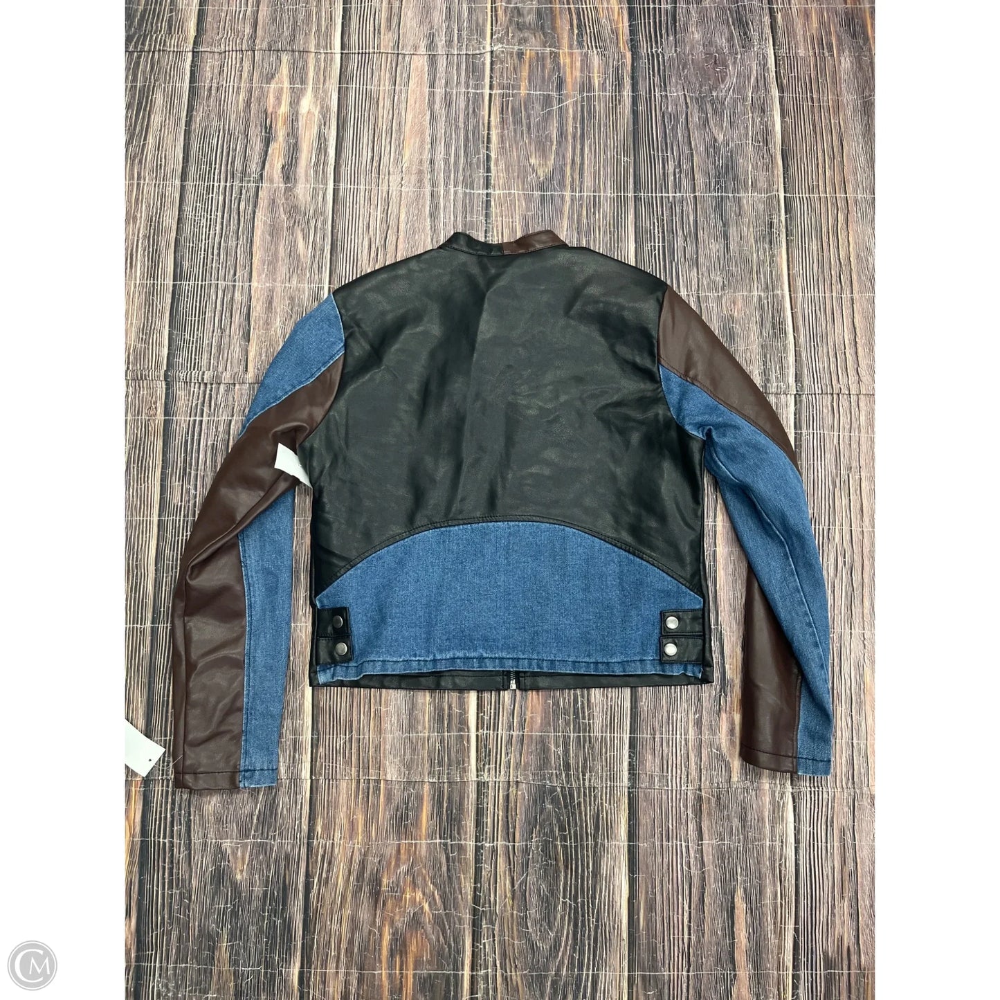 Jacket Moto By Stoosh In Blue & Brown, Size: M