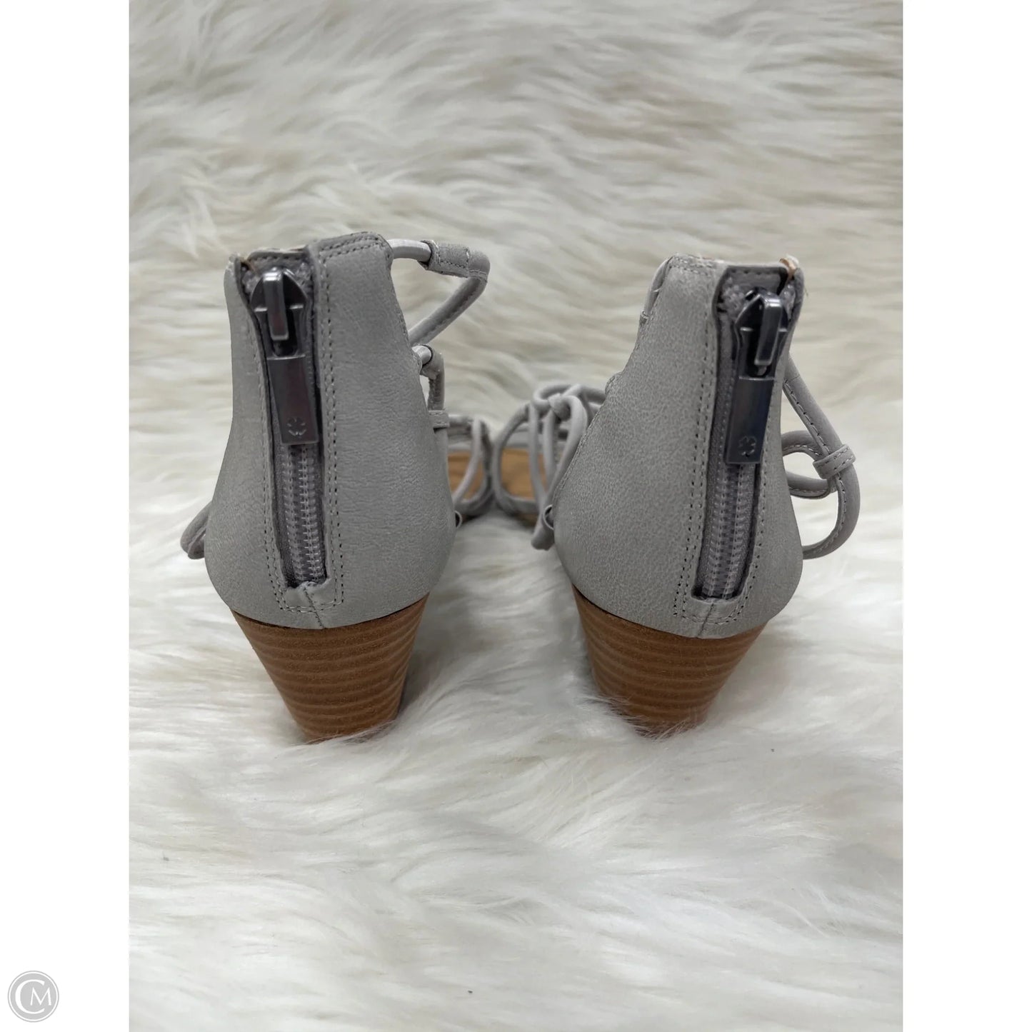 Sandals Heels Wedge By Lucky Brand In Grey, Size: 8
