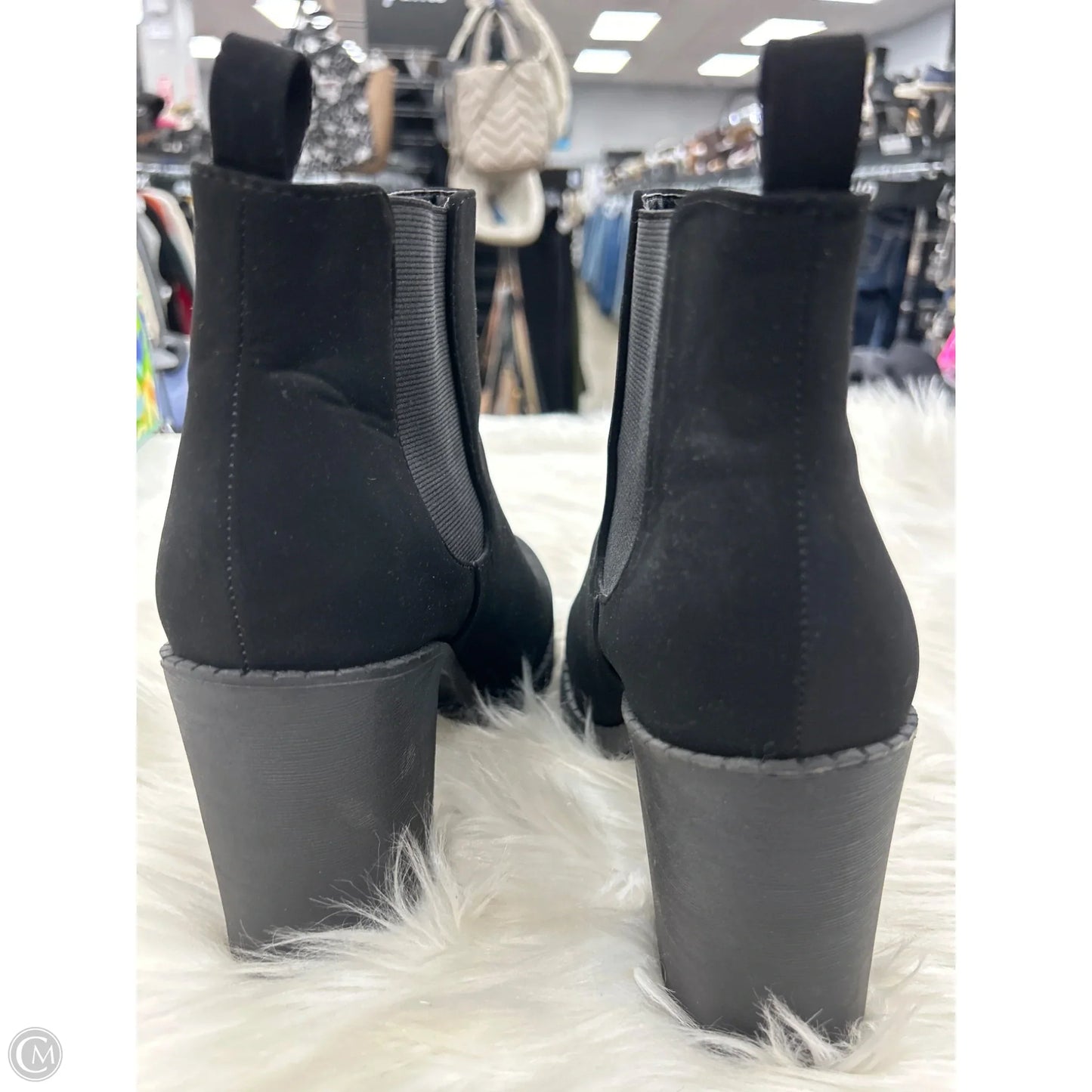 Boots Ankle Heels By Soda In Black, Size: 9