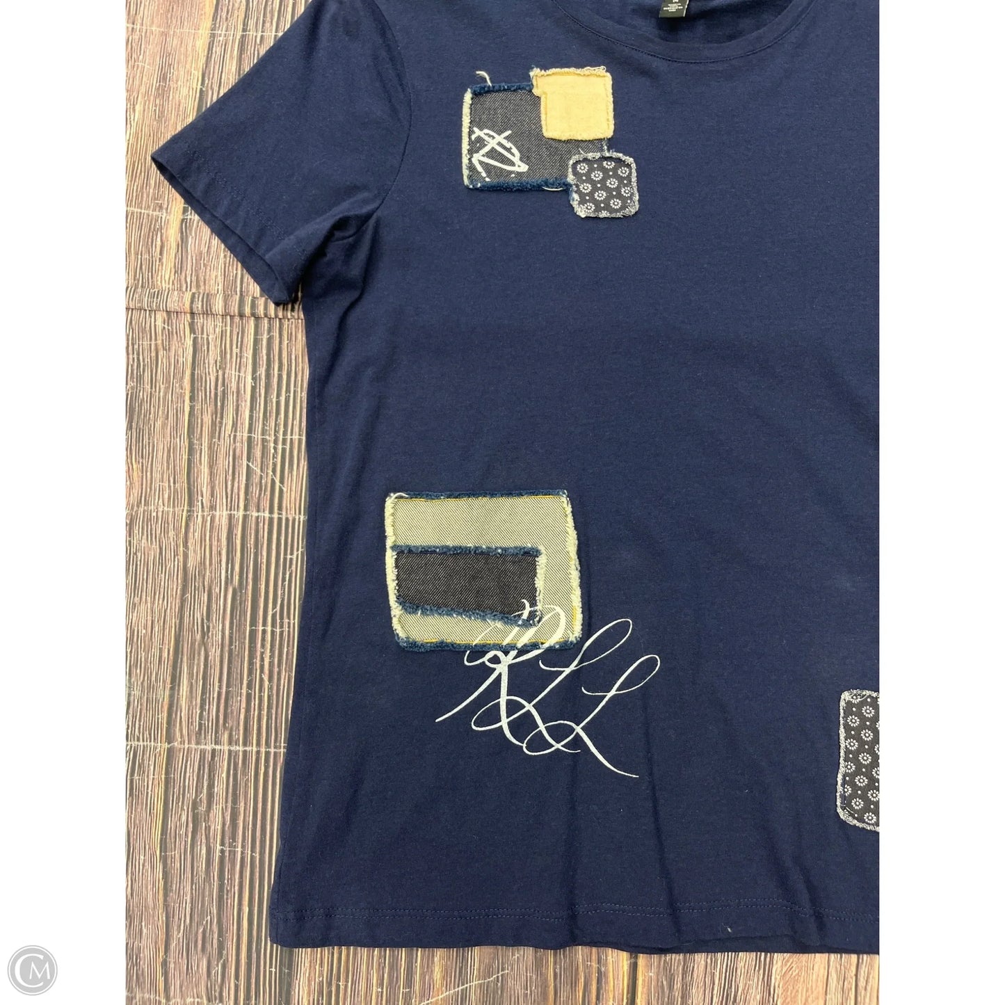 Top Short Sleeve By Lauren By Ralph Lauren In Blue, Size: M