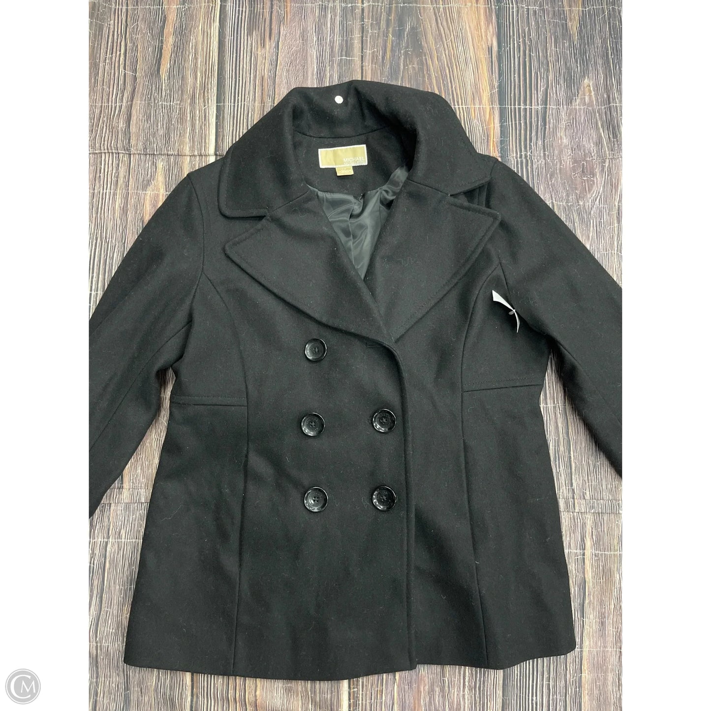 Coat Wool By Michael By Michael Kors In Black, Size: L