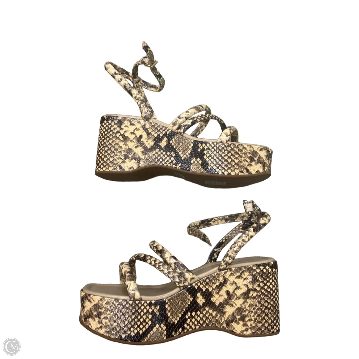 Sandals Heels Block By Michael By Michael Kors In Animal Print, Size: 9
