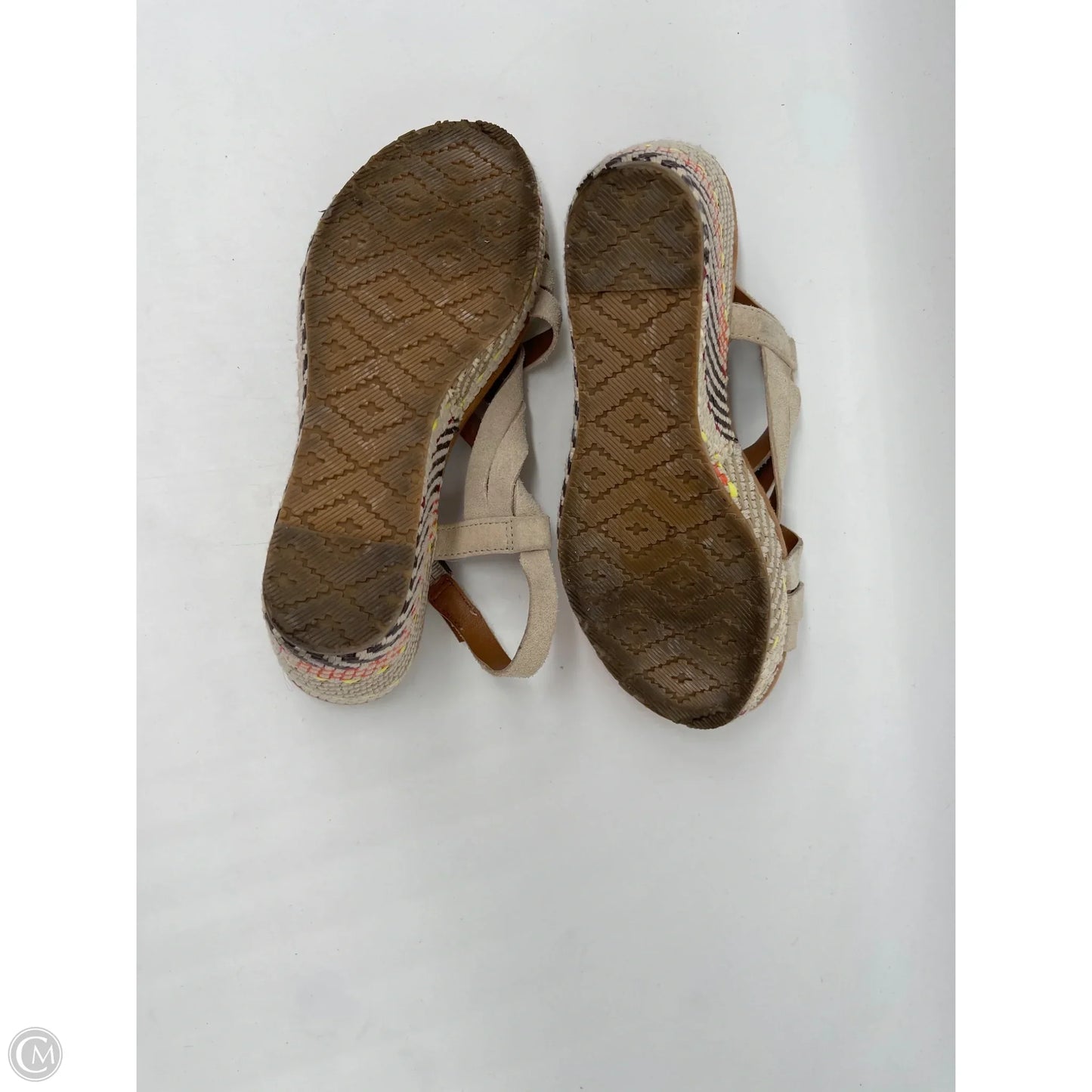 Sandals Heels Wedge By Clothes Mentor In Tan, Size: 6.5
