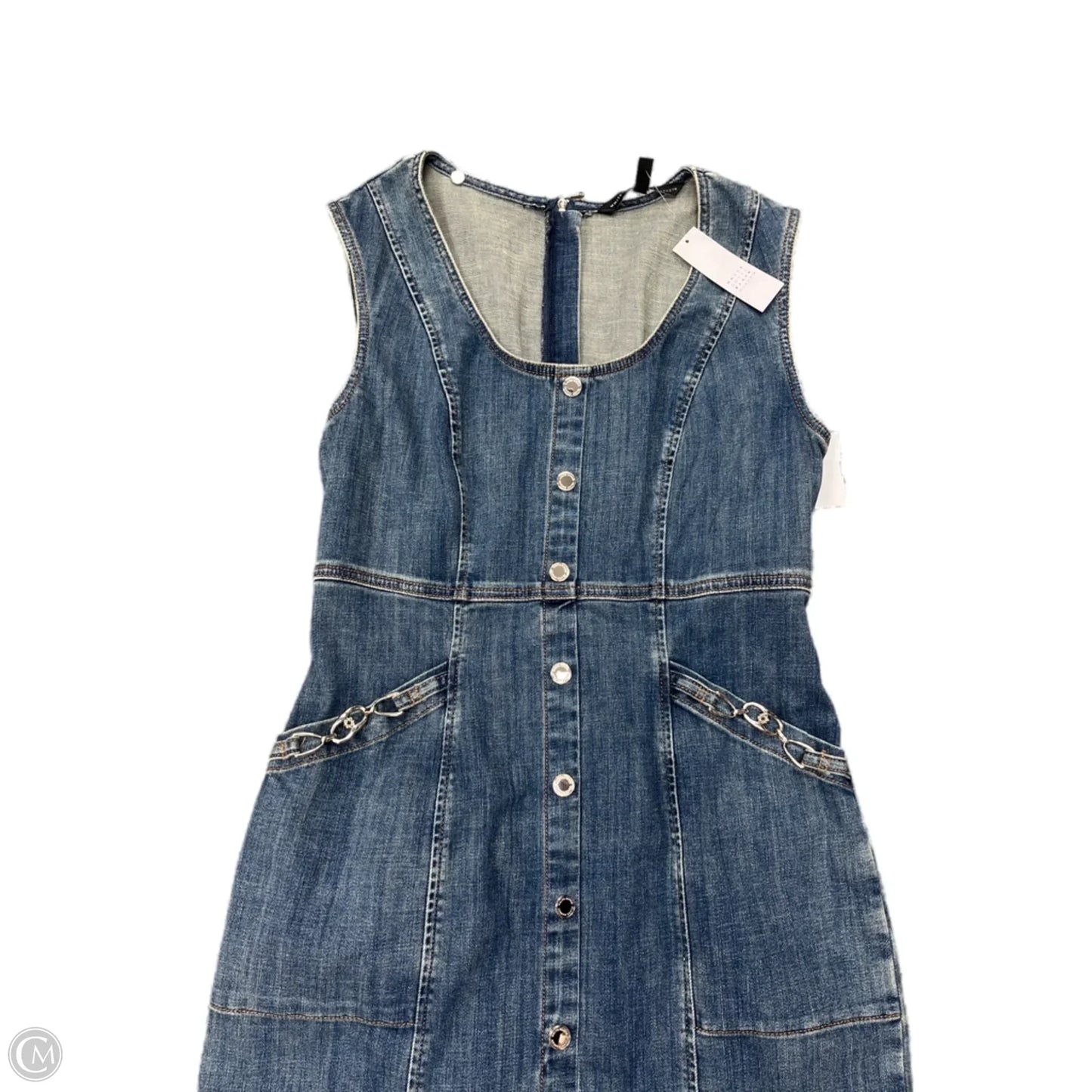 Dress Casual Midi By White House Black Market In Blue Denim, Size: M
