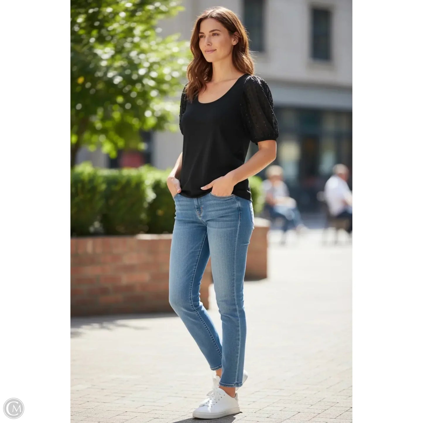 Top Short Sleeve By Gigio In Black, Size: S