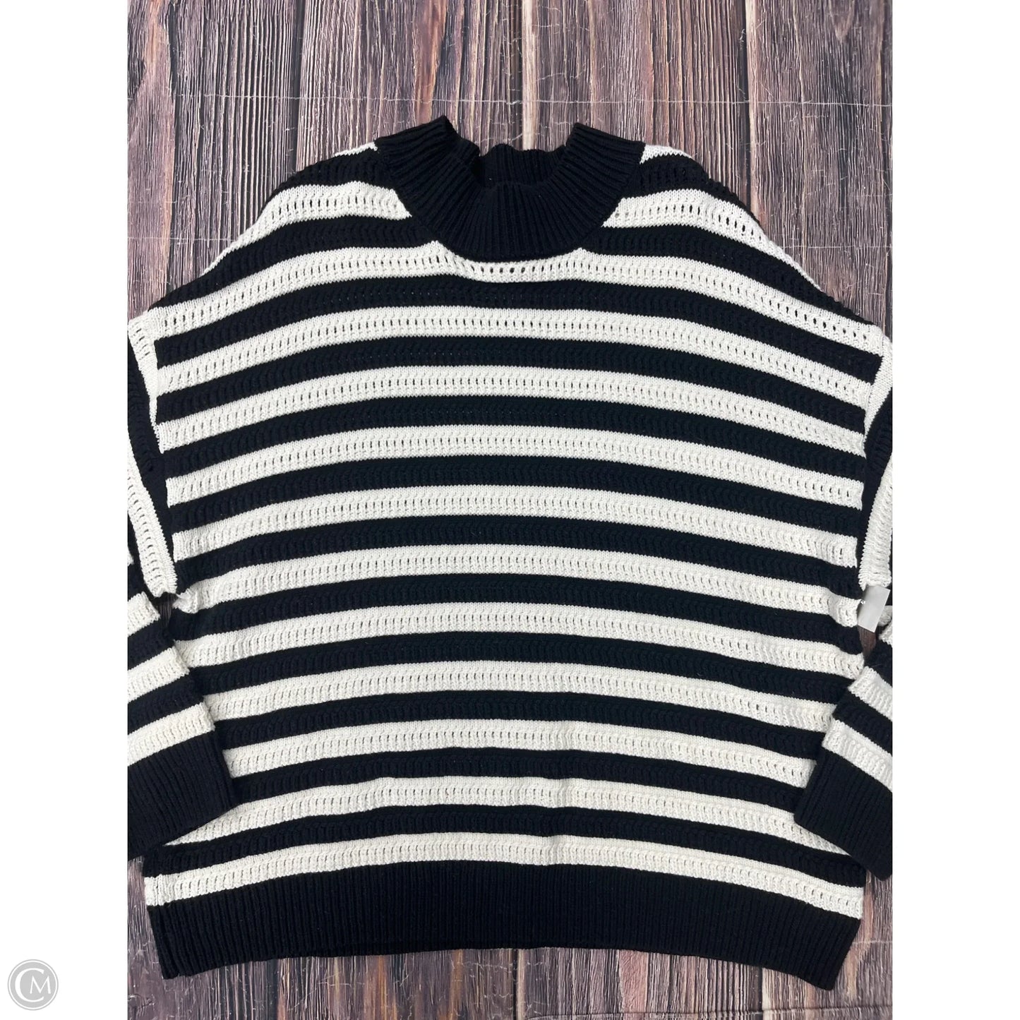 Sweater By Time And Tru In Black & White, Size: 2x