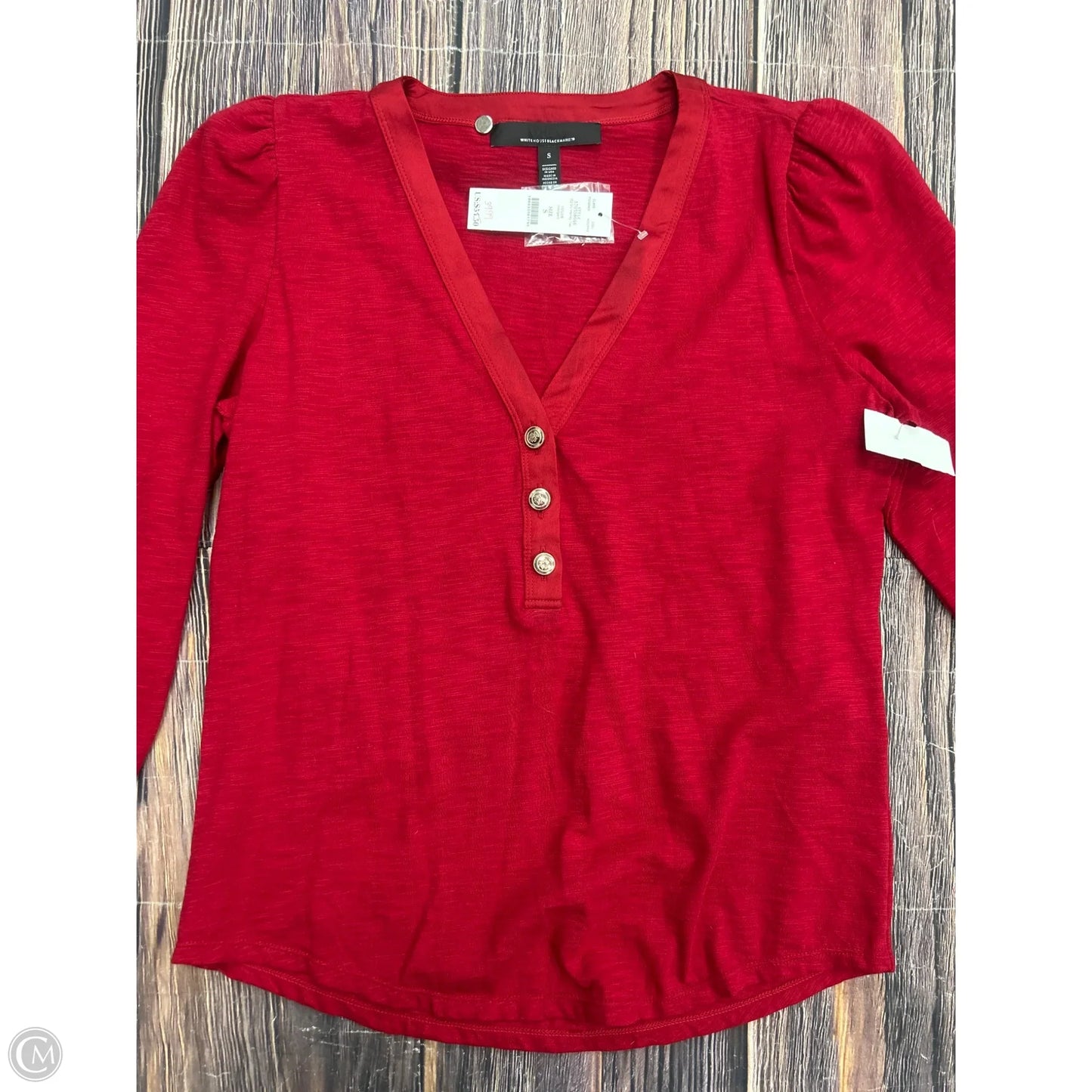 Top Long Sleeve By White House Black Market In Red, Size: S