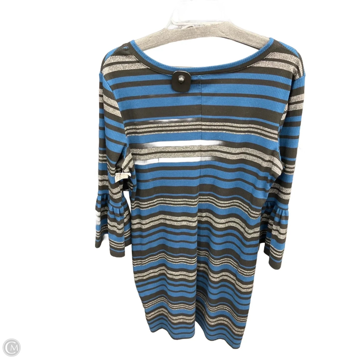 Dress Sweater By Ronnie Nicole In Black & Blue, Size: L