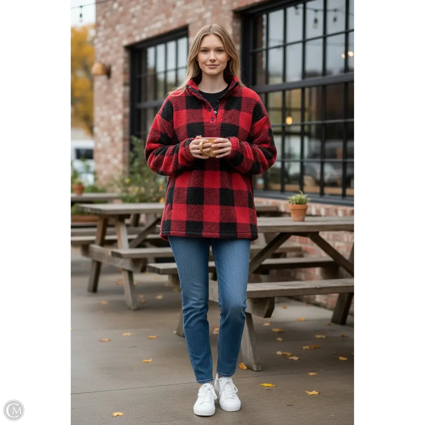 Sweatshirt Collar By J. Jill In Red, Size: M