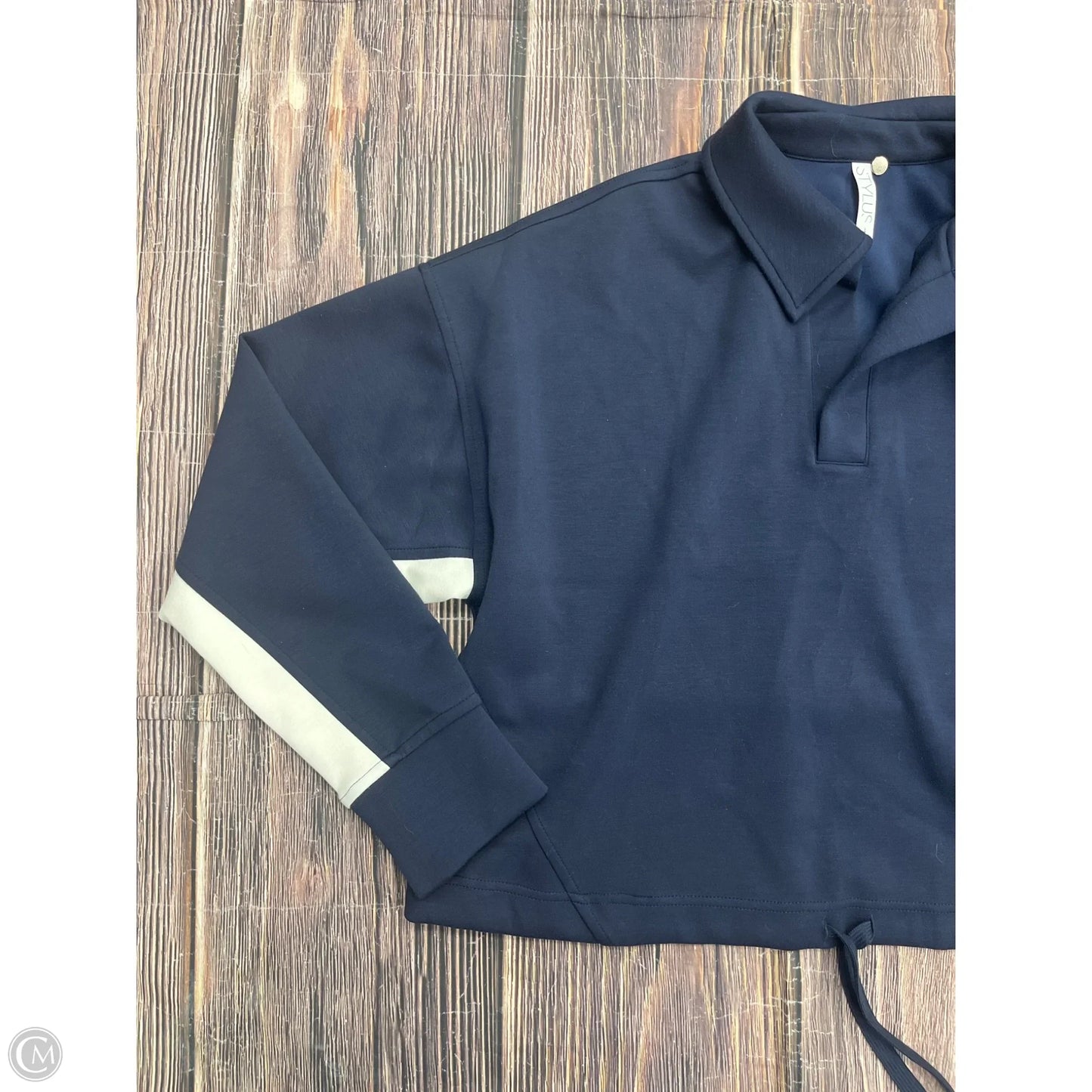 Athletic Sweatshirt Collar By Stylus In Blue, Size: L