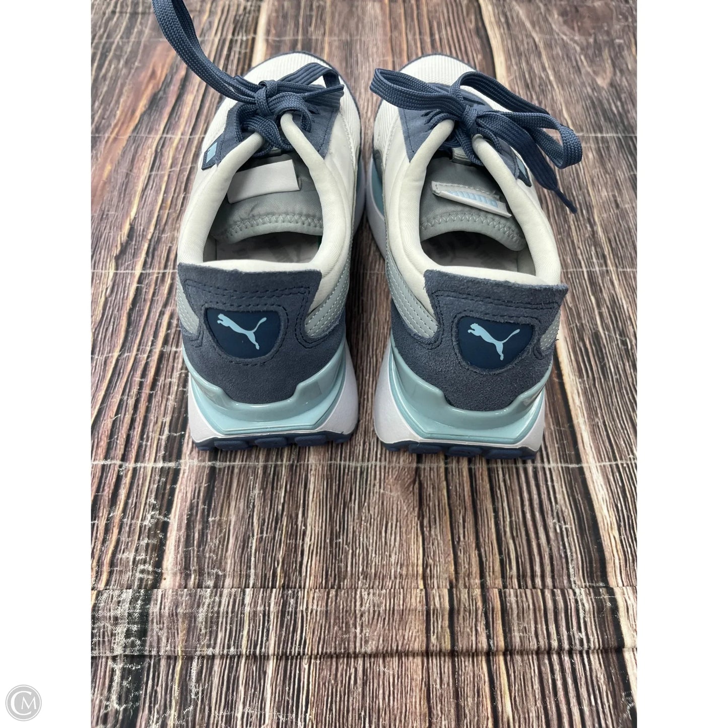 Shoes Sneakers By Puma In Blue & White, Size: 8.5