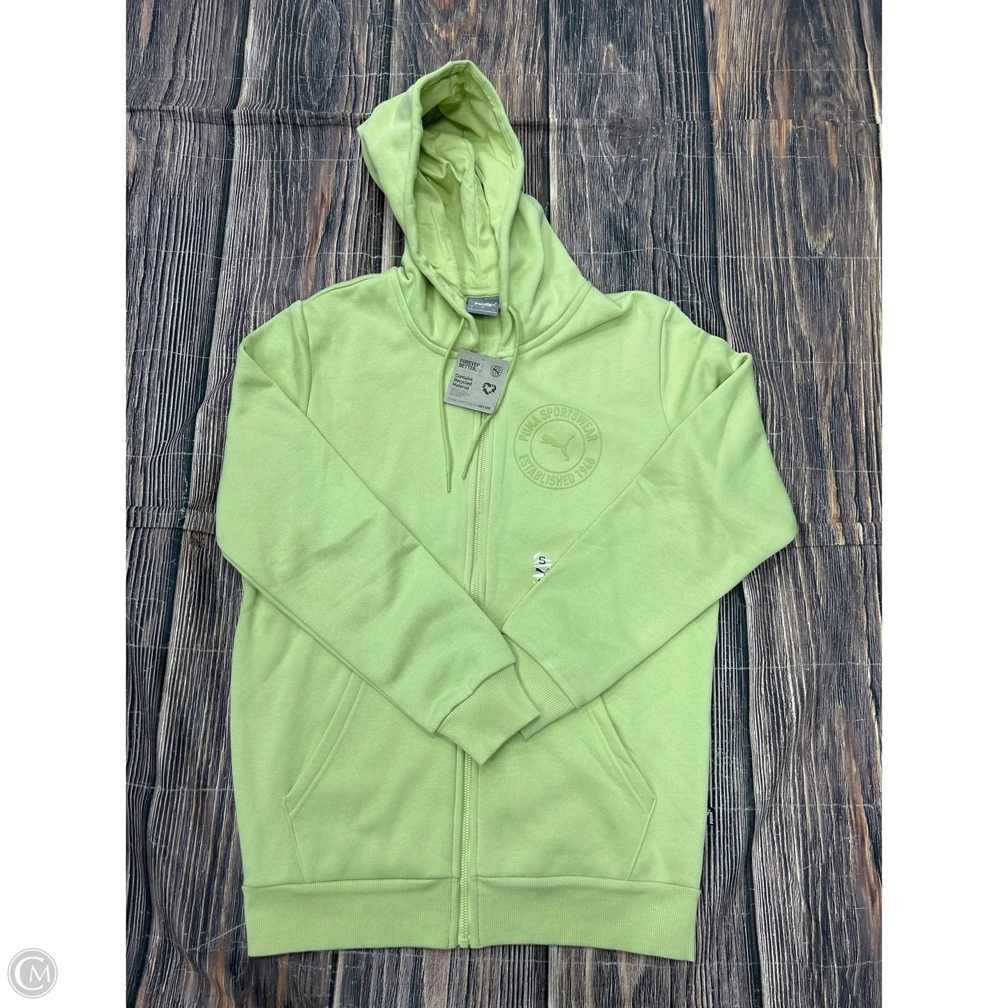 Sweatshirt Hoodie By Puma In Green, Size: S