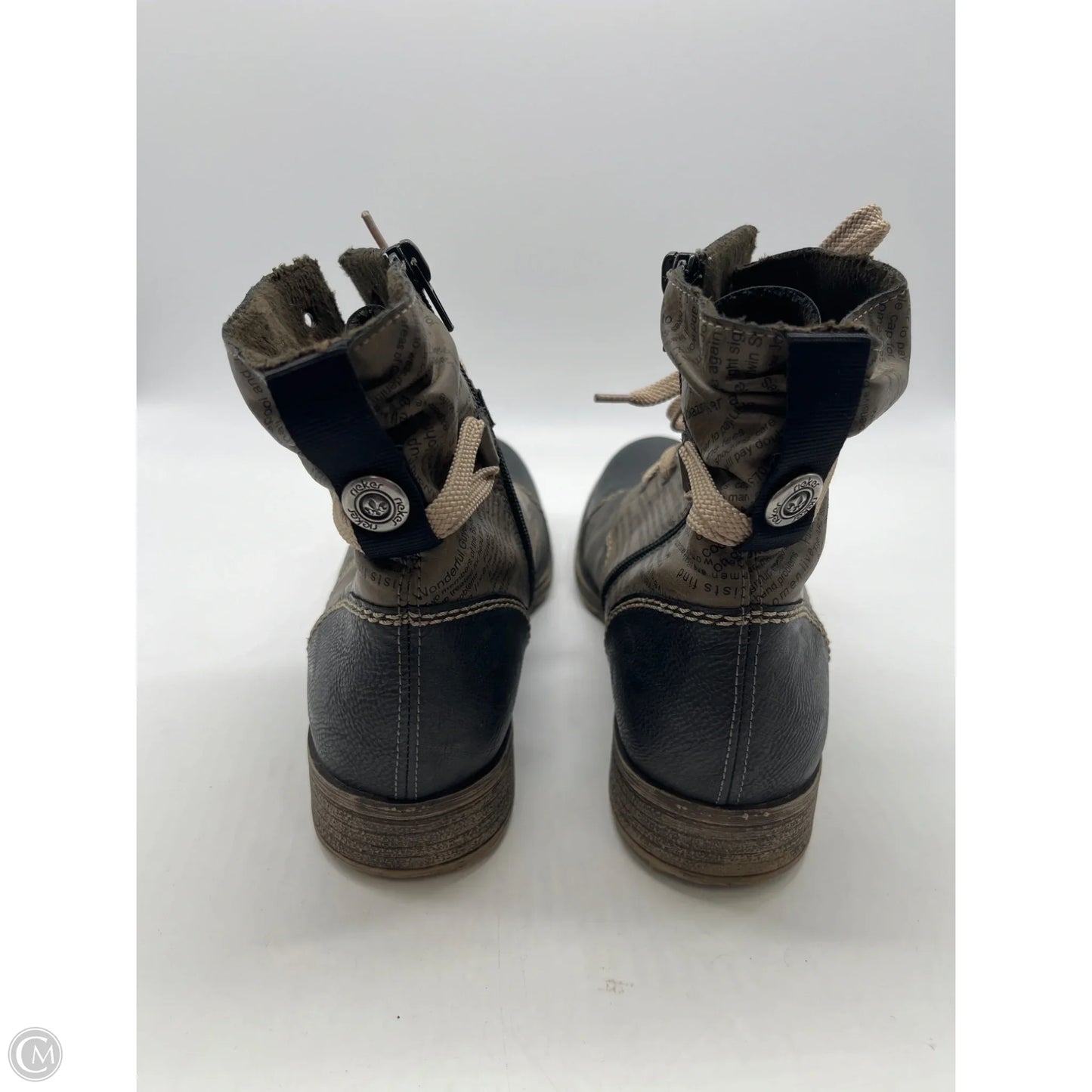 Boots Combat By Riekers In Grey, Size: 9.5