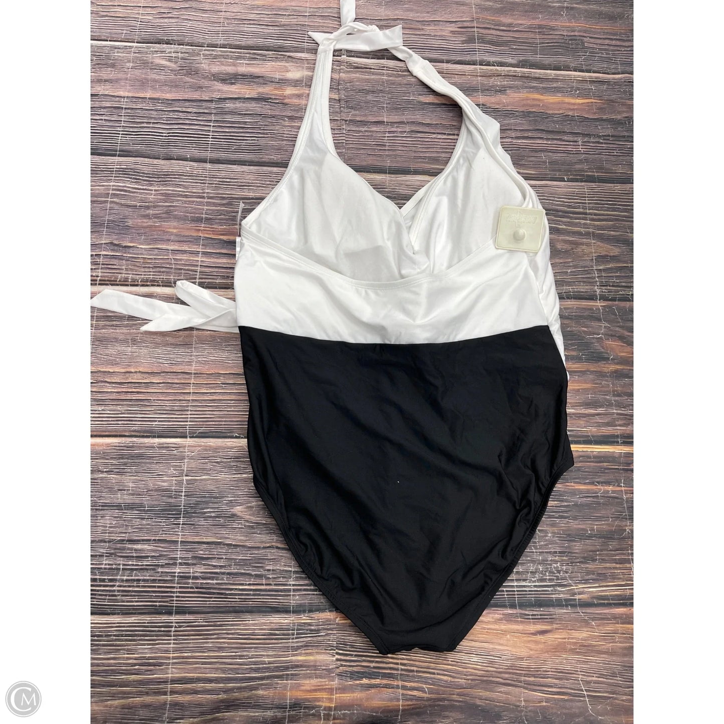 Swimsuit By Apt 9 In Black & White, Size: 2x