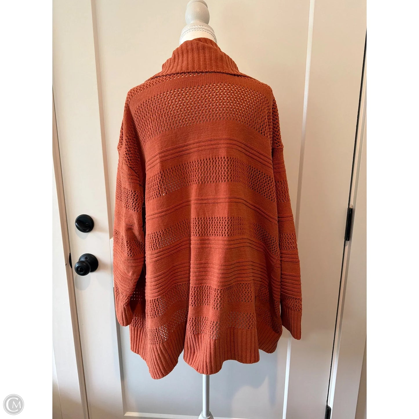 Cardigan By Terra & Sky In Orange, Size: Xl