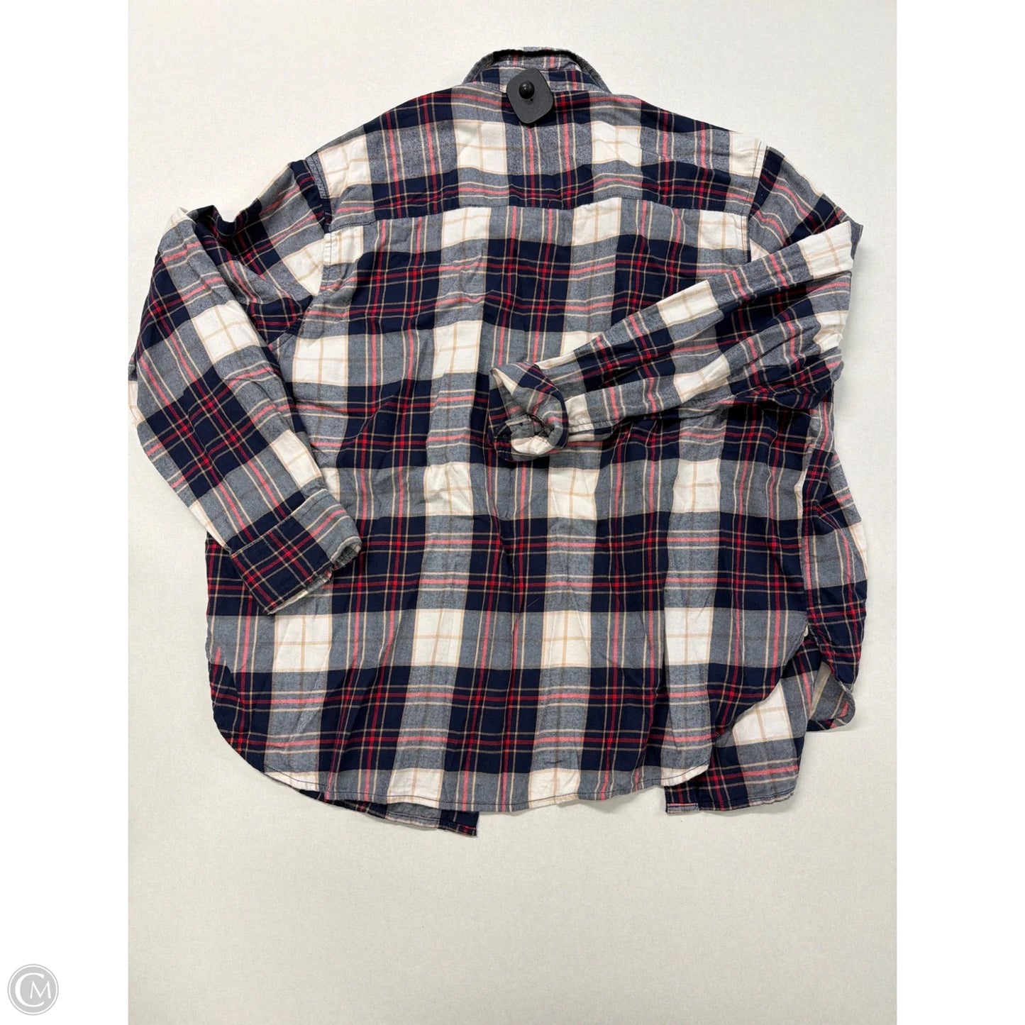 Top Long Sleeve By Aerie In Plaid Pattern, Size: M