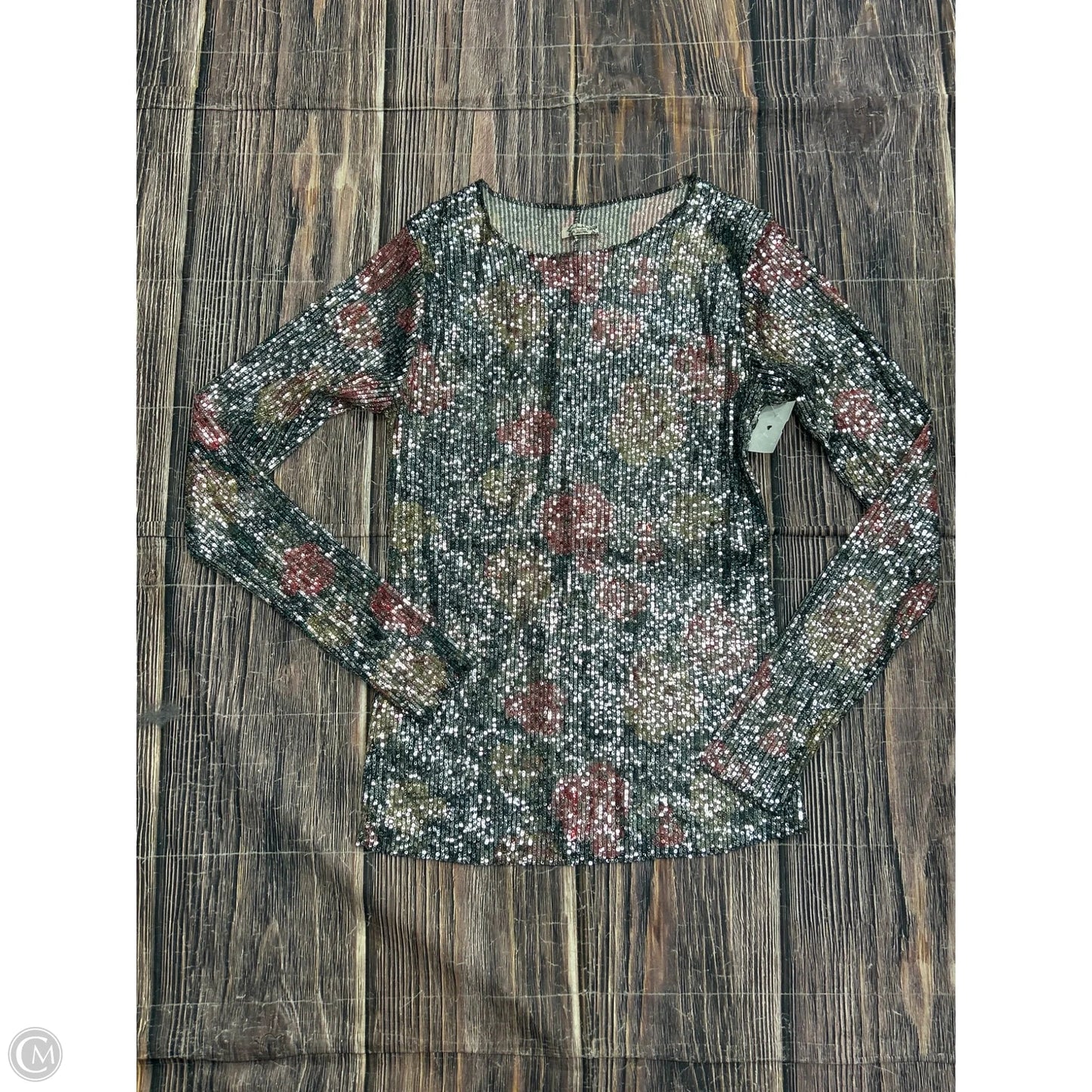 Top Long Sleeve By Free People In Silver, Size: S