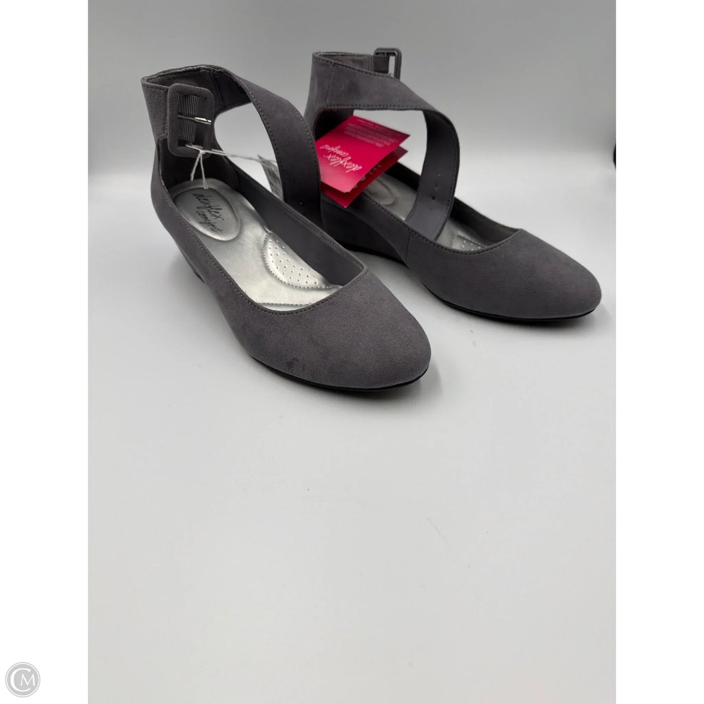 Shoes Heels Wedge By Dexflex In Grey, Size: 8.5