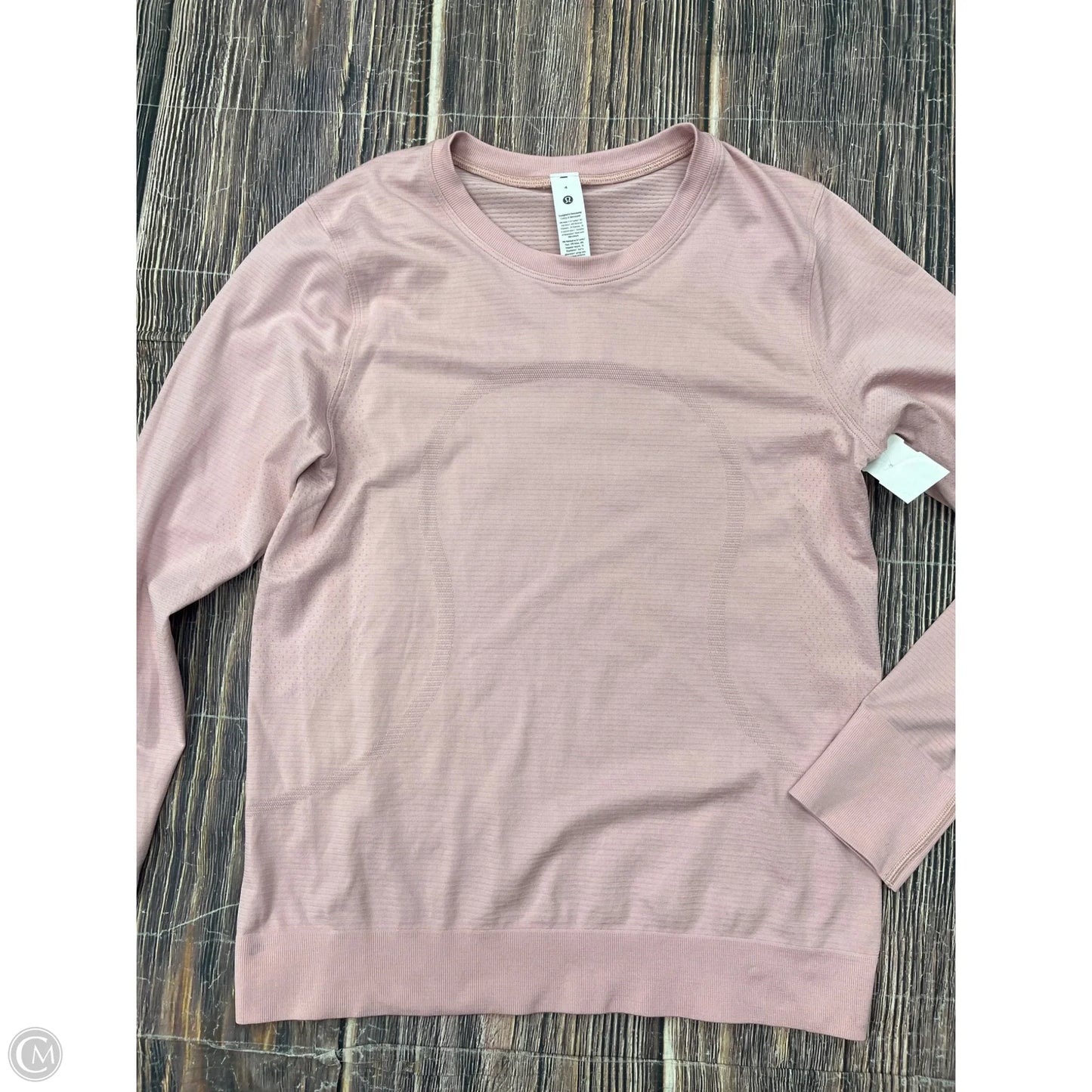 Athletic Top Long Sleeve Crewneck By Lululemon In Pink, Size: 4