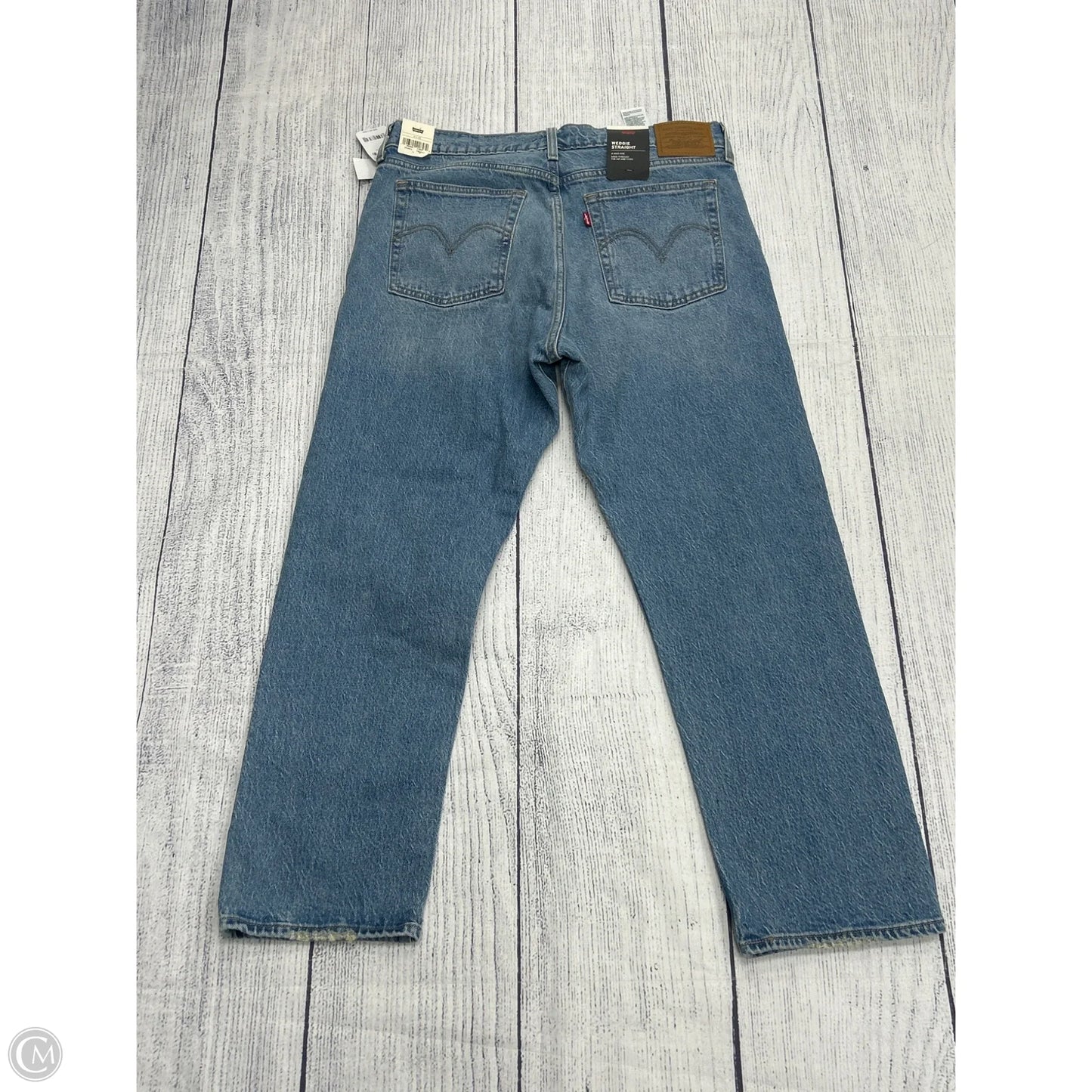 Jeans Straight By Levis In Blue Denim, Size: 12