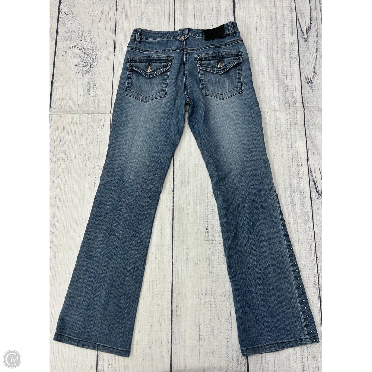 Jeans Flared By Harley Davidson In Blue Denim, Size: 4l