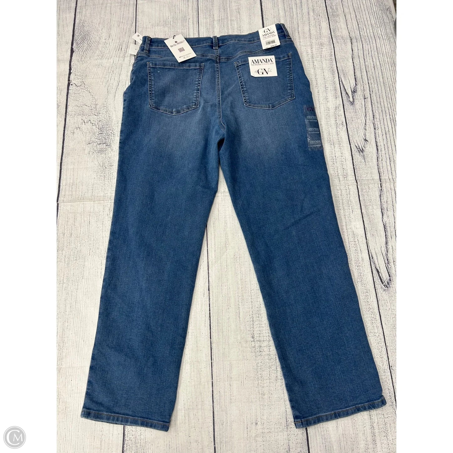 Jeans Straight By Gloria Vanderbilt In Blue Denim, Size: 16